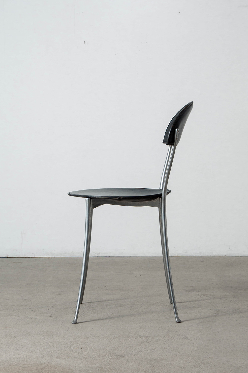 ‘Tonietta’ Chair by Enzo Mari for Zanotta in Aluminium and Leather