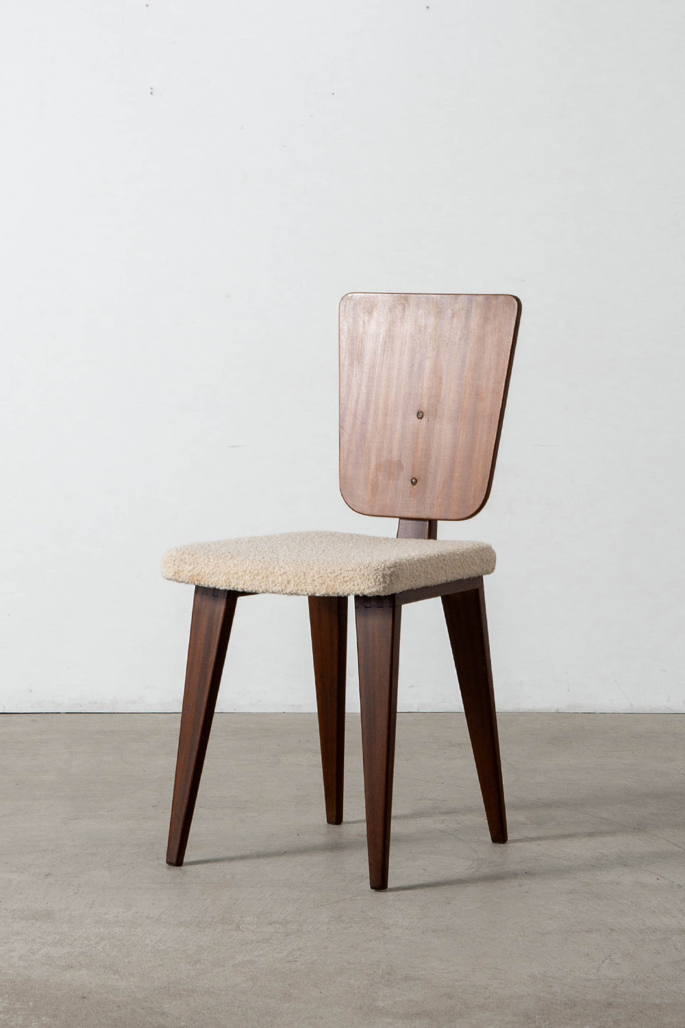 Dining Chair by André Sornay for Sornay Meubles in Wood and Fabric