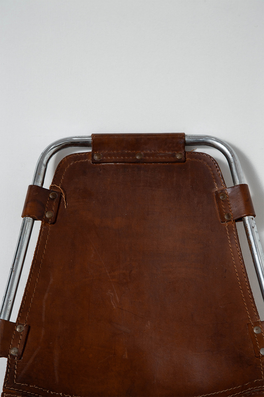 Les arcs Chair in Leather and Steel by Charlotte Perriand