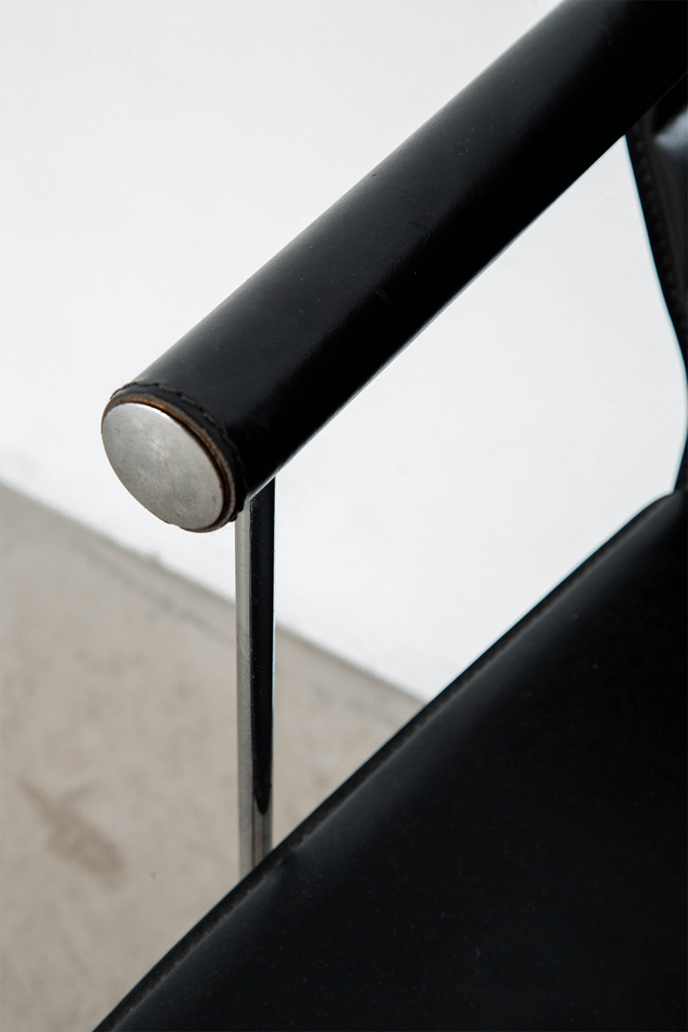 Dining Chair by Mario Morbidelli for NAOS in Leather , Chrome and Steel