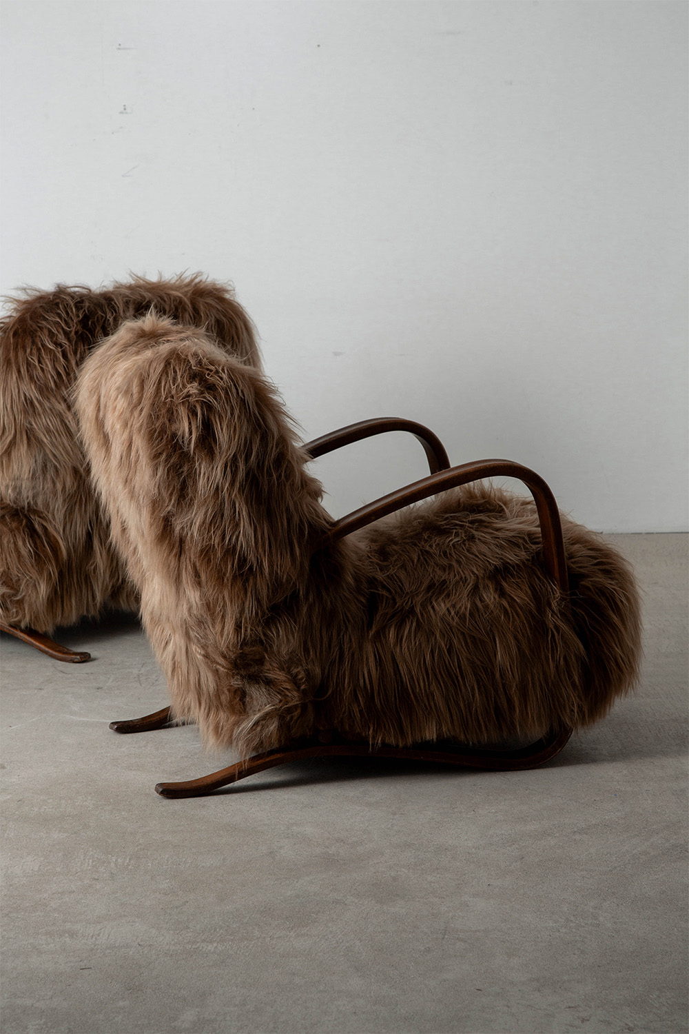 ‘H269’ Lounge Chair Set by Jindrich Halabala for UP Závody in Beech and Sheepskin