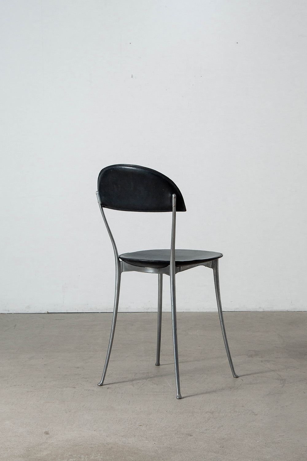 ‘Tonietta’ Chair by Enzo Mari for Zanotta in Aluminium and Leather