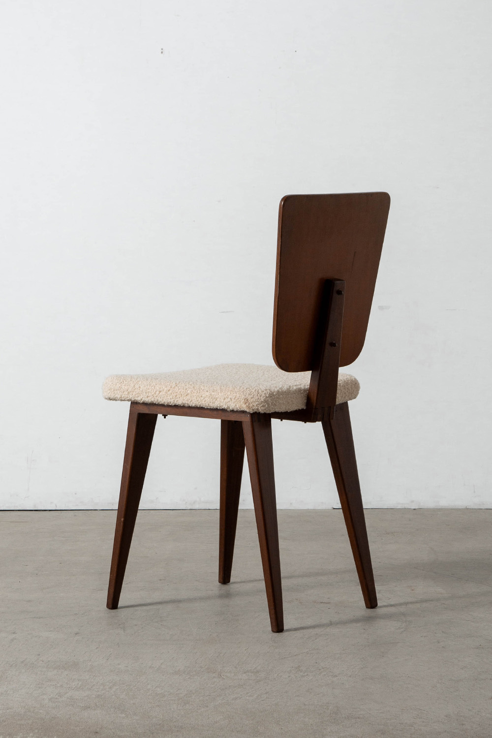 Dining Chair by André Sornay for Sornay Meubles in Wood and Fabric