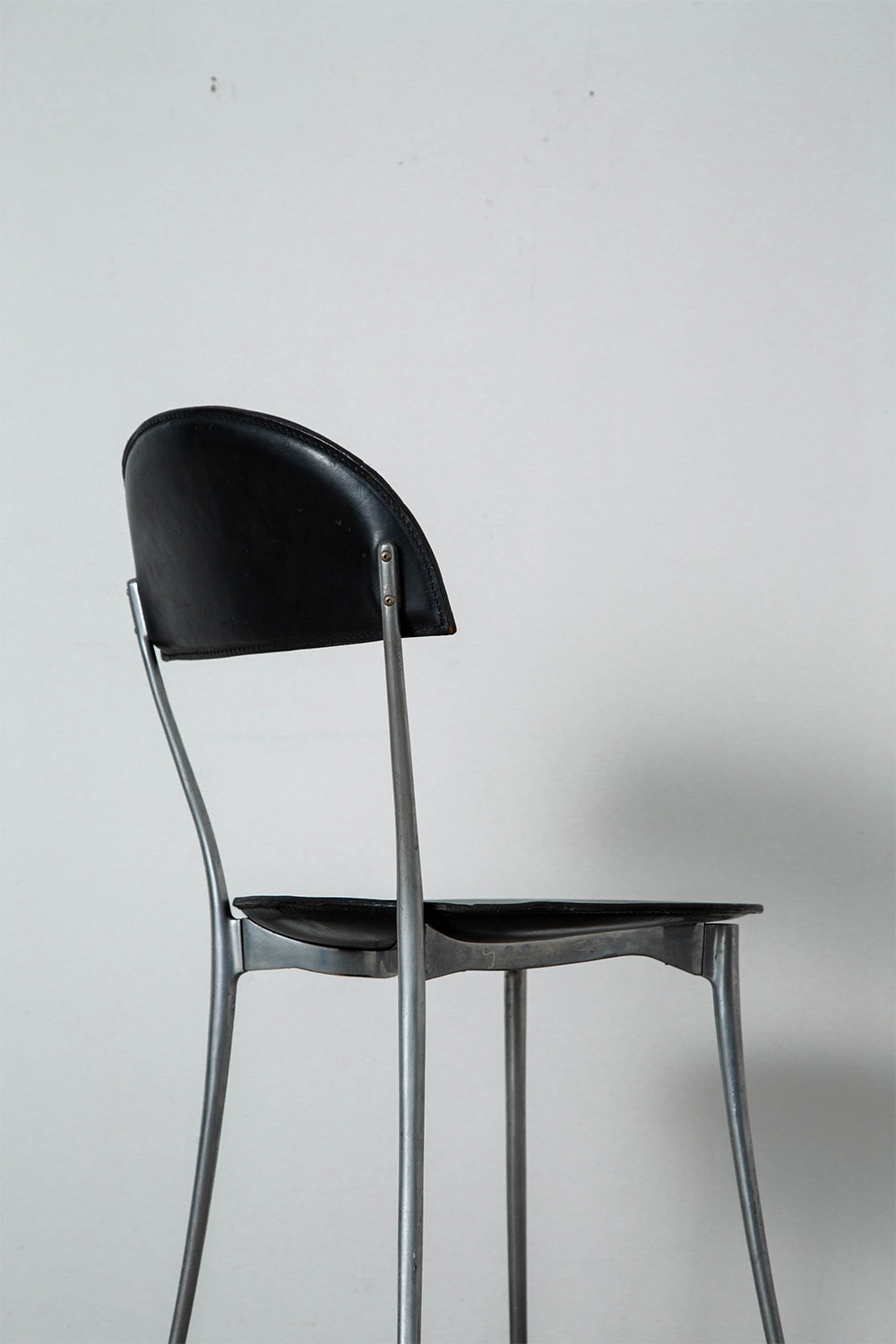 ‘Tonietta’ Chair by Enzo Mari for Zanotta in Aluminium and Leather