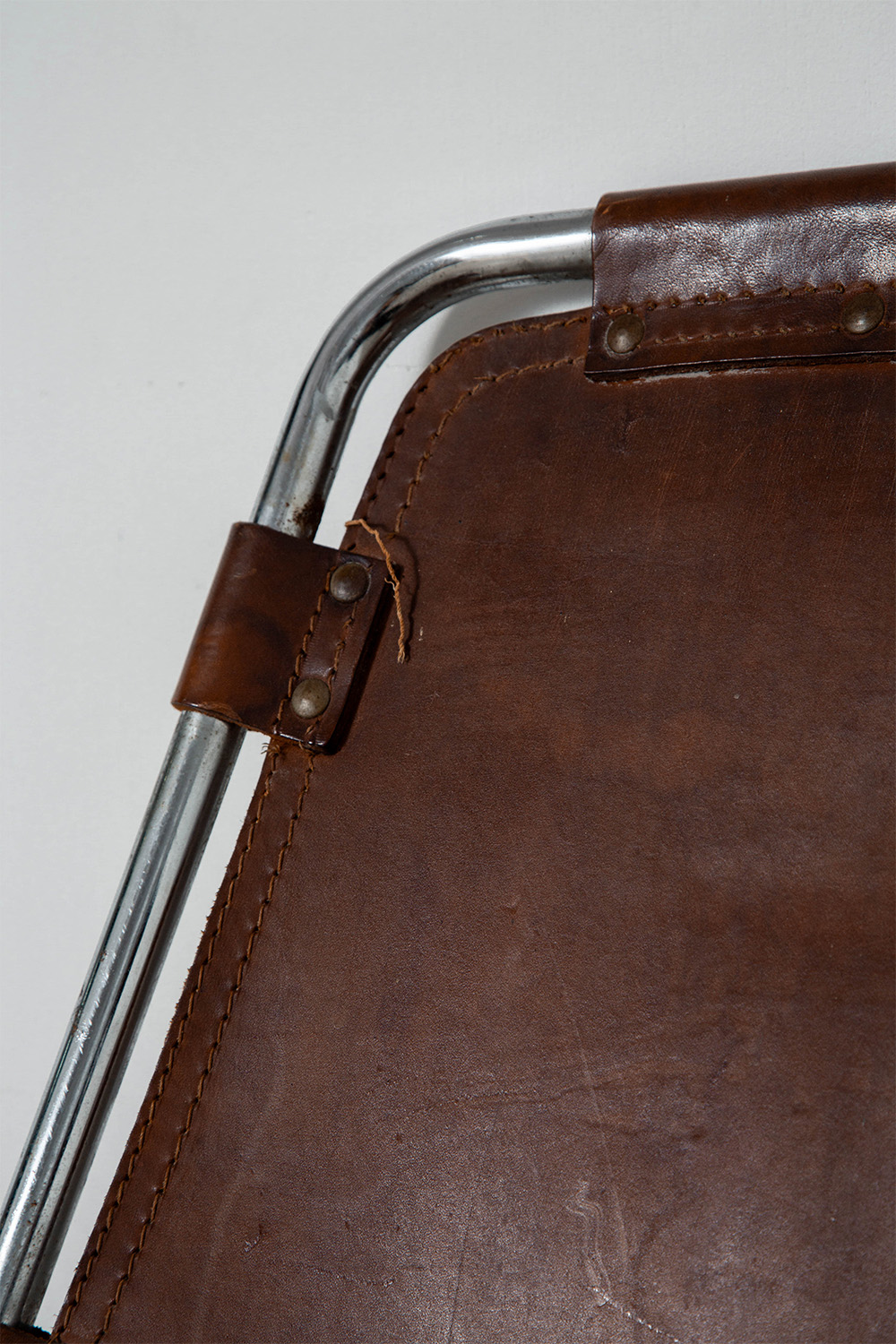 Les arcs Chair in Leather and Steel by Charlotte Perriand