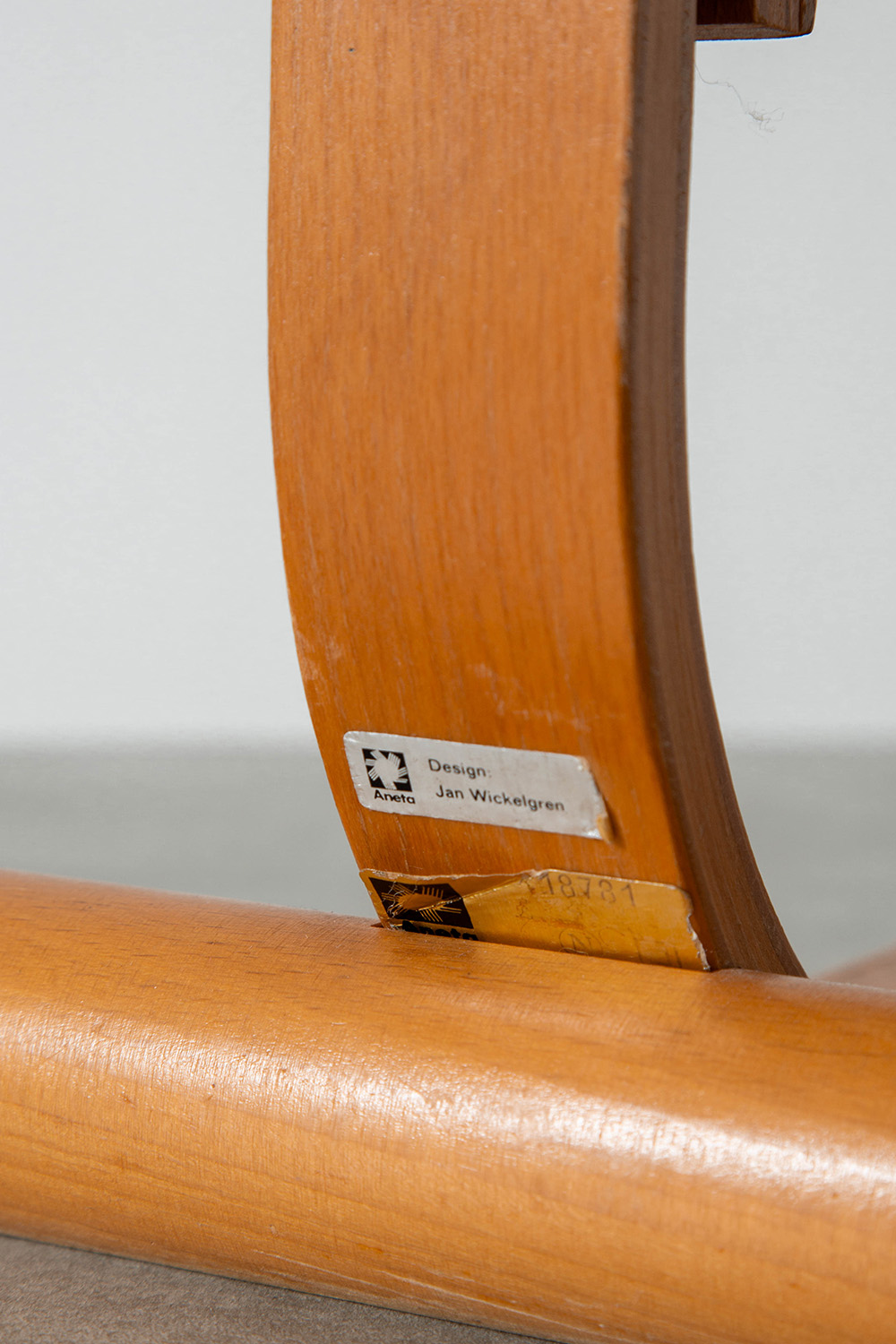 Table Lamp by Jan Wickelgren for Aneta in Wood and Fabric