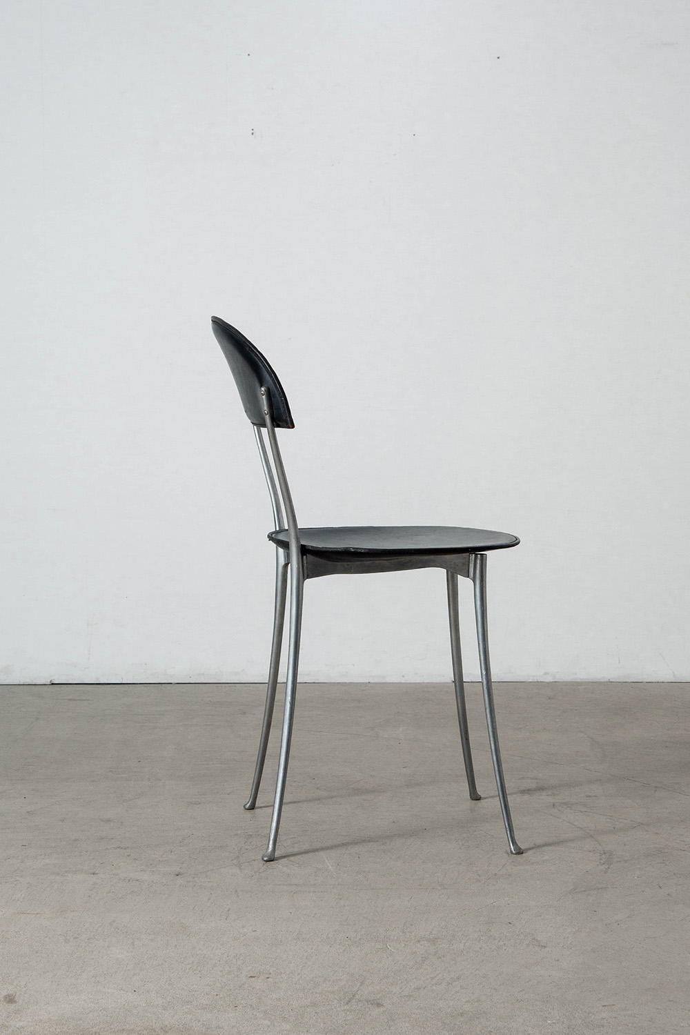 ‘Tonietta’ Chair by Enzo Mari for Zanotta in Aluminium and Leather