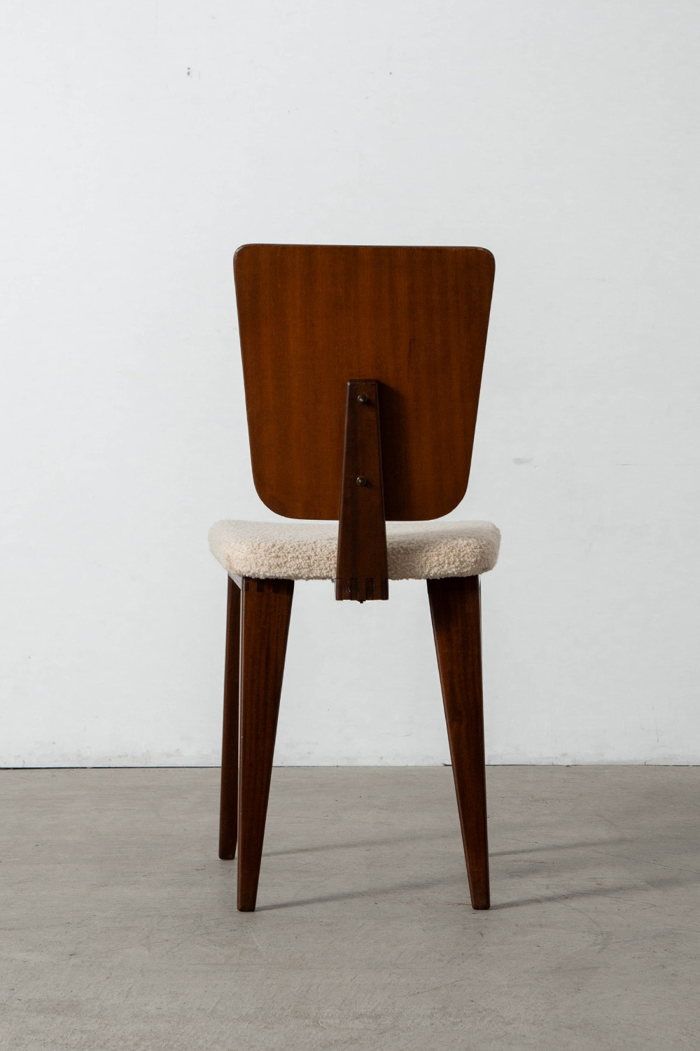 Dining Chair by André Sornay for Sornay Meubles in Wood and Fabric