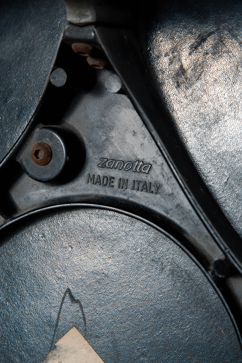 ‘Tonietta’ Chair by Enzo Mari for Zanotta in Aluminium and Leather