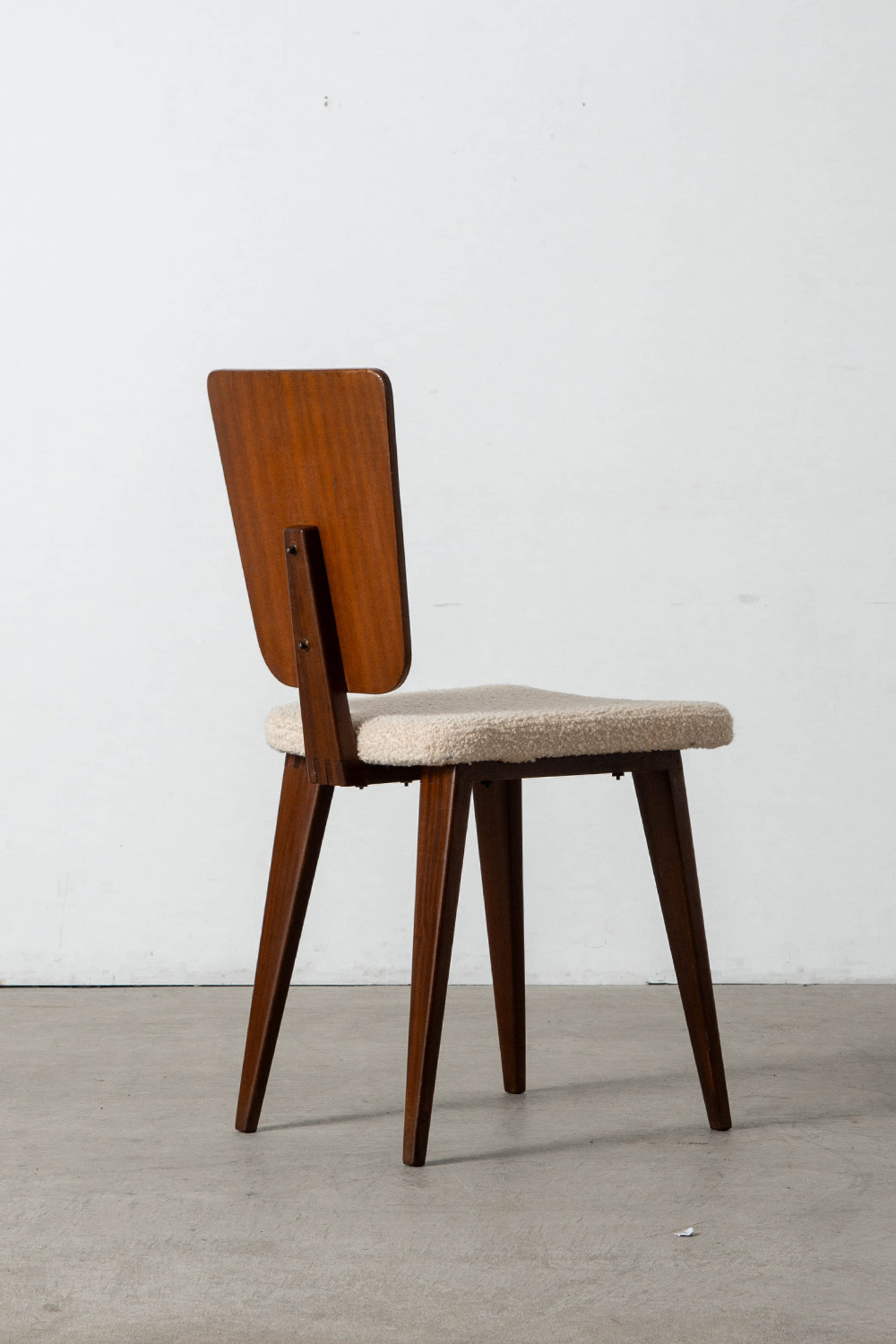 Dining Chair by André Sornay for Sornay Meubles in Wood and Fabric