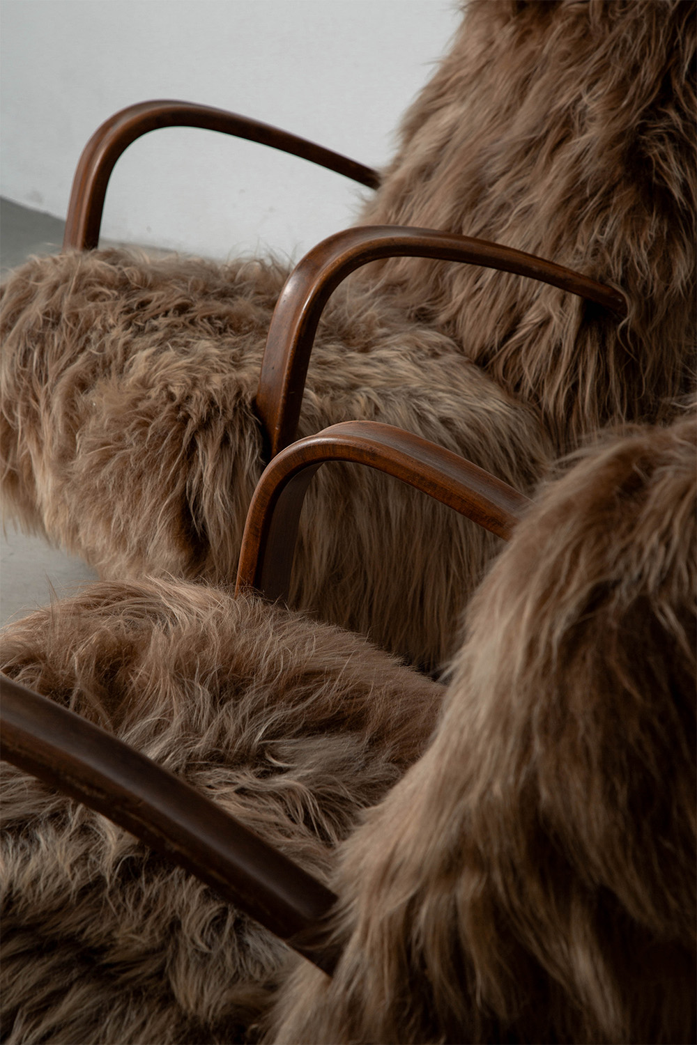 ‘H269’ Lounge Chair Set by Jindrich Halabala for UP Závody in Beech and Sheepskin