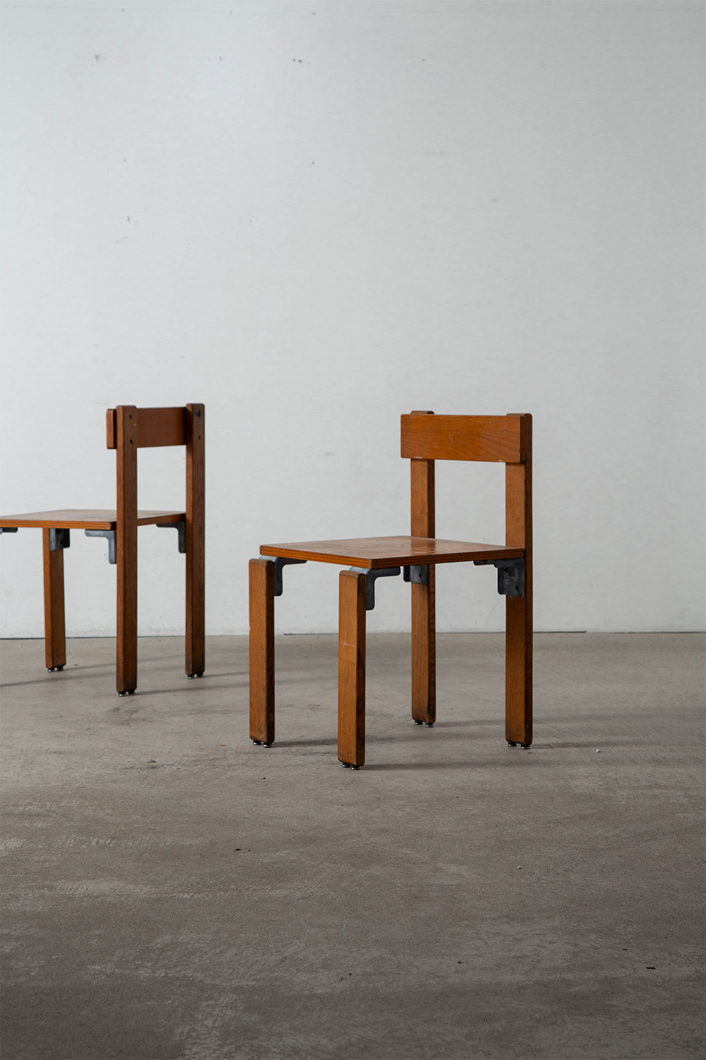 Dining Chair by George Candilis and Anja Blomstedt for Les Carrats in Aluminium and Birch , Ash