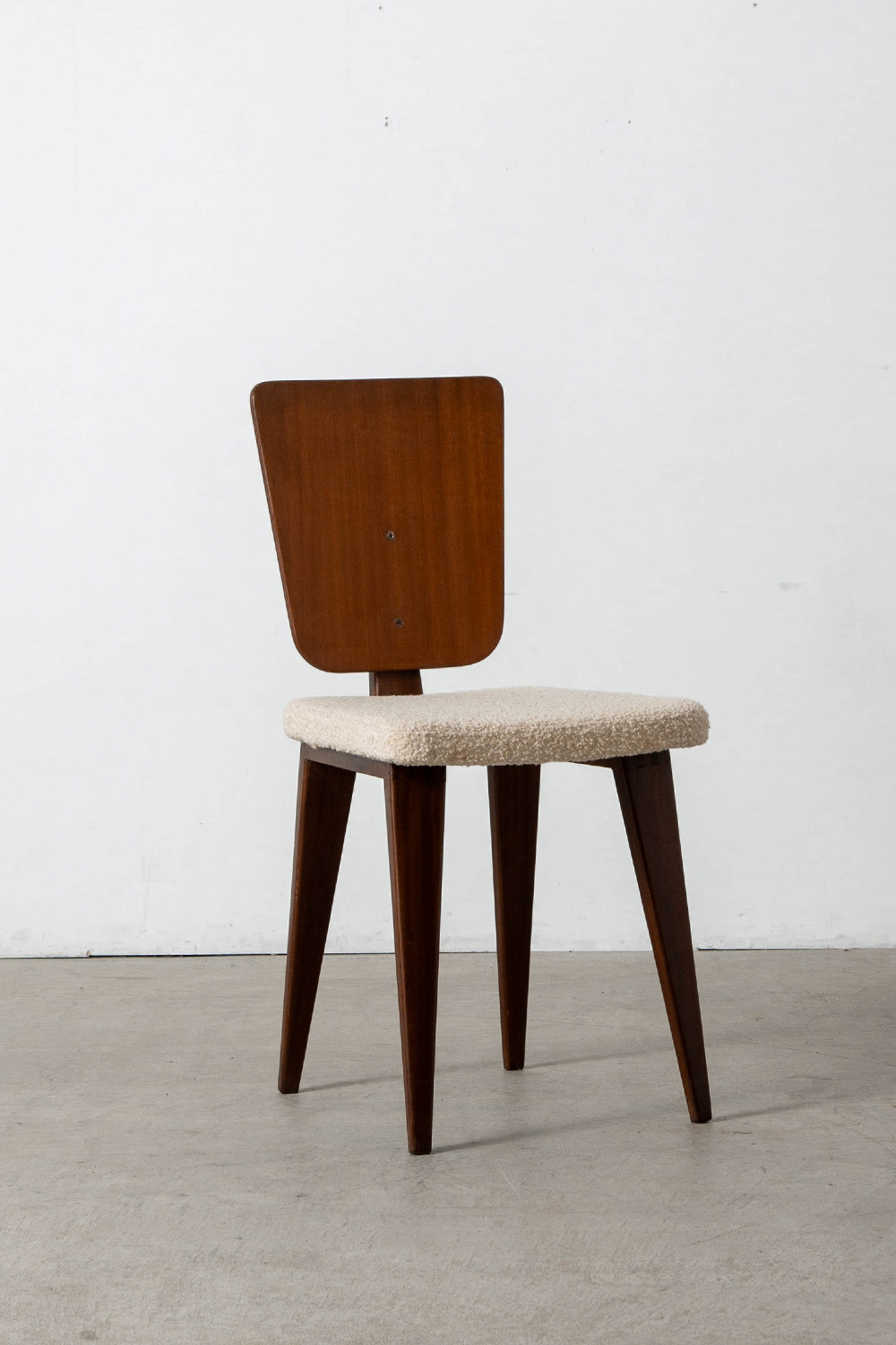 Dining Chair by André Sornay for Sornay Meubles in Wood and Fabric