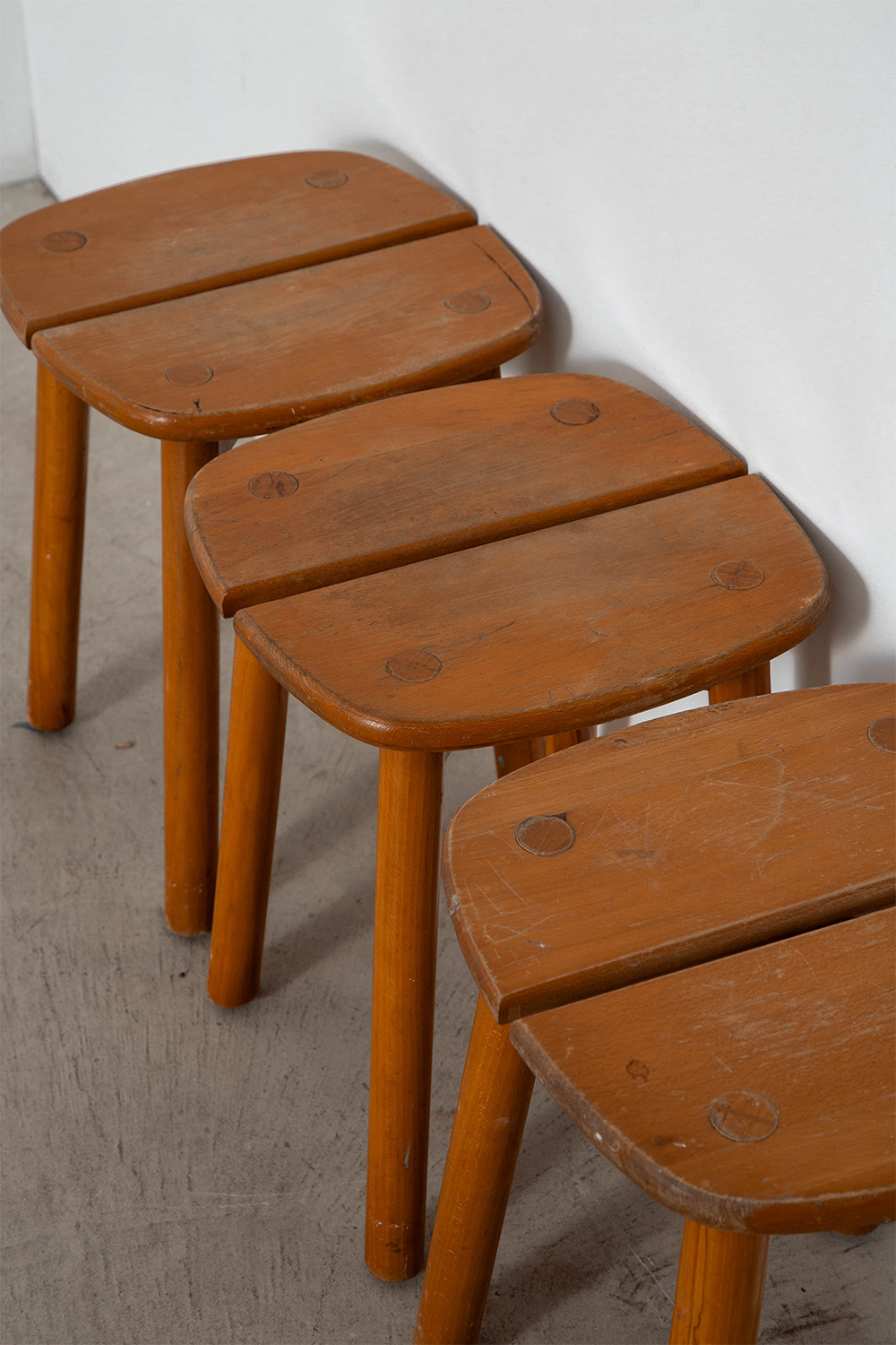 ‘Grain de Cafe’ Stool by Pierre Gautier-Delaye in Beech