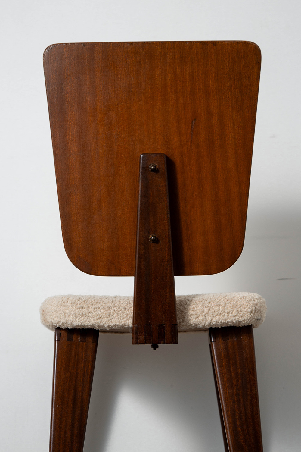 Dining Chair by André Sornay for Sornay Meubles in Wood and Fabric