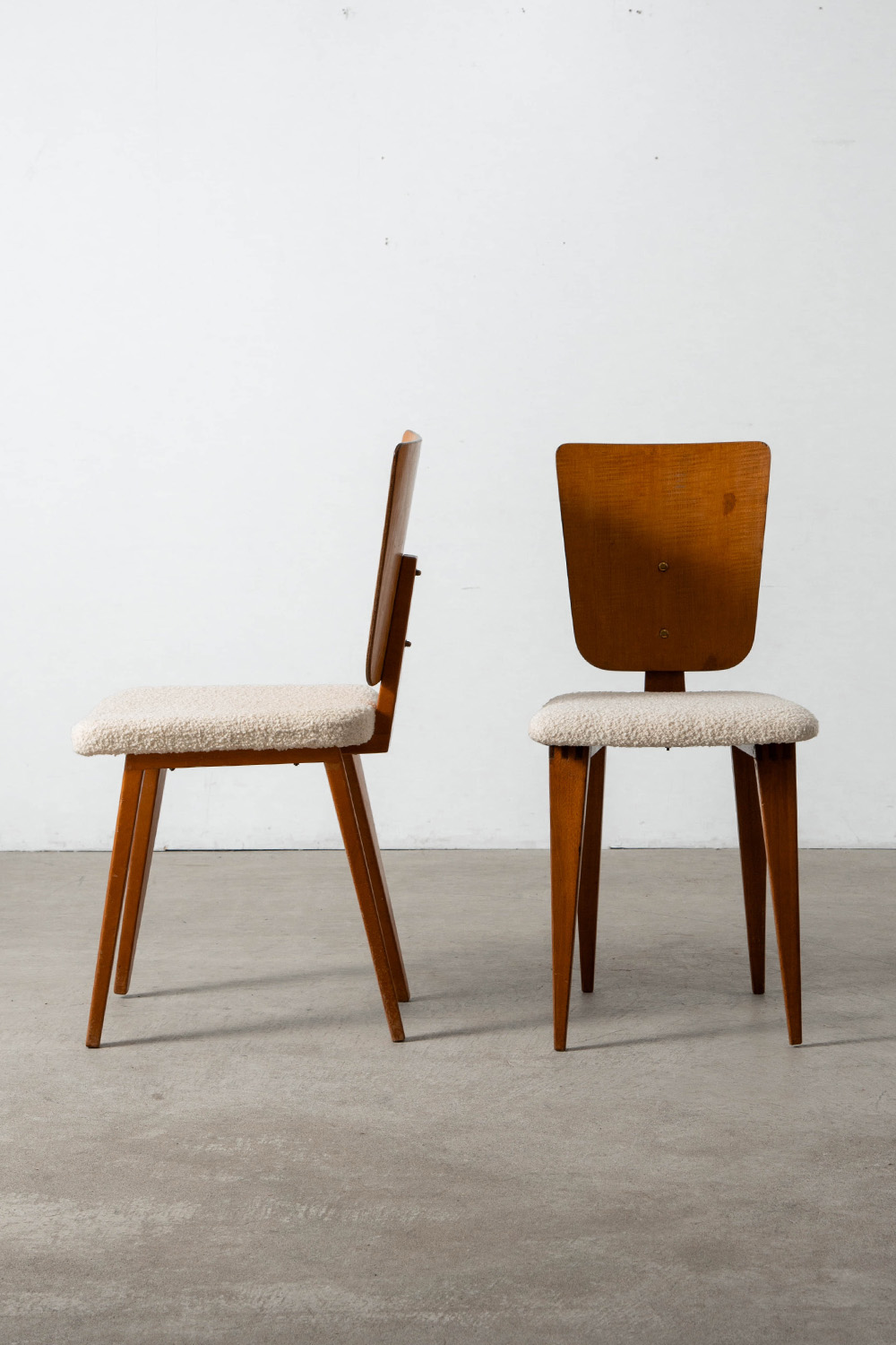 Dining Chair by André Sornay for Sornay Meubles in Wood and Fabric