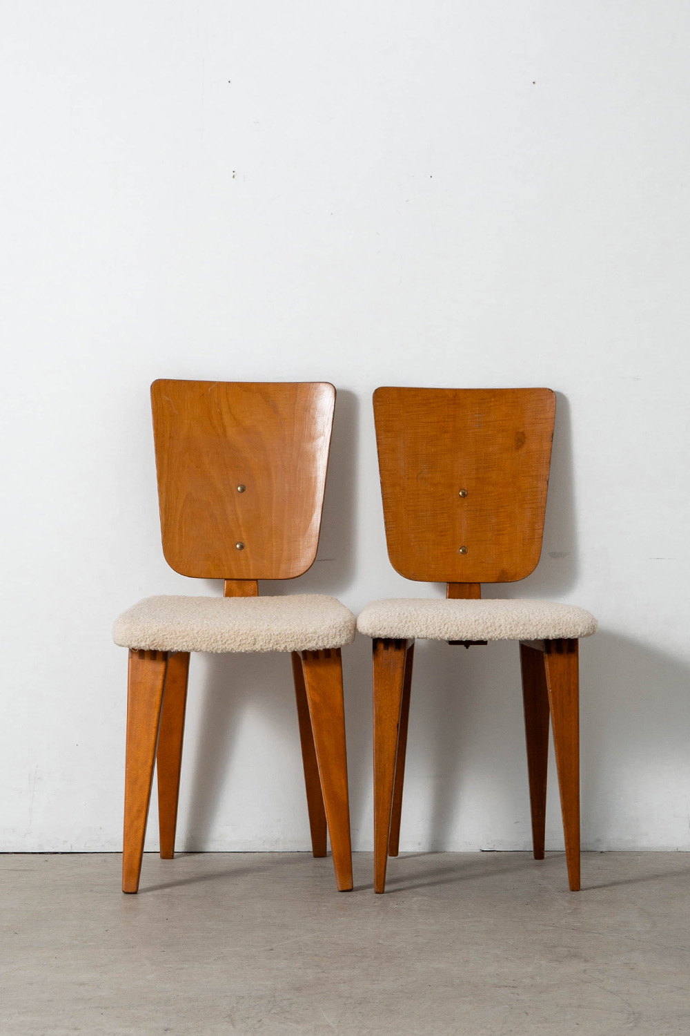 Dining Chair by André Sornay for Sornay Meubles in Wood and Fabric