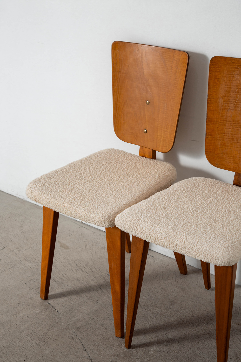 Dining Chair by André Sornay for Sornay Meubles in Wood and Fabric