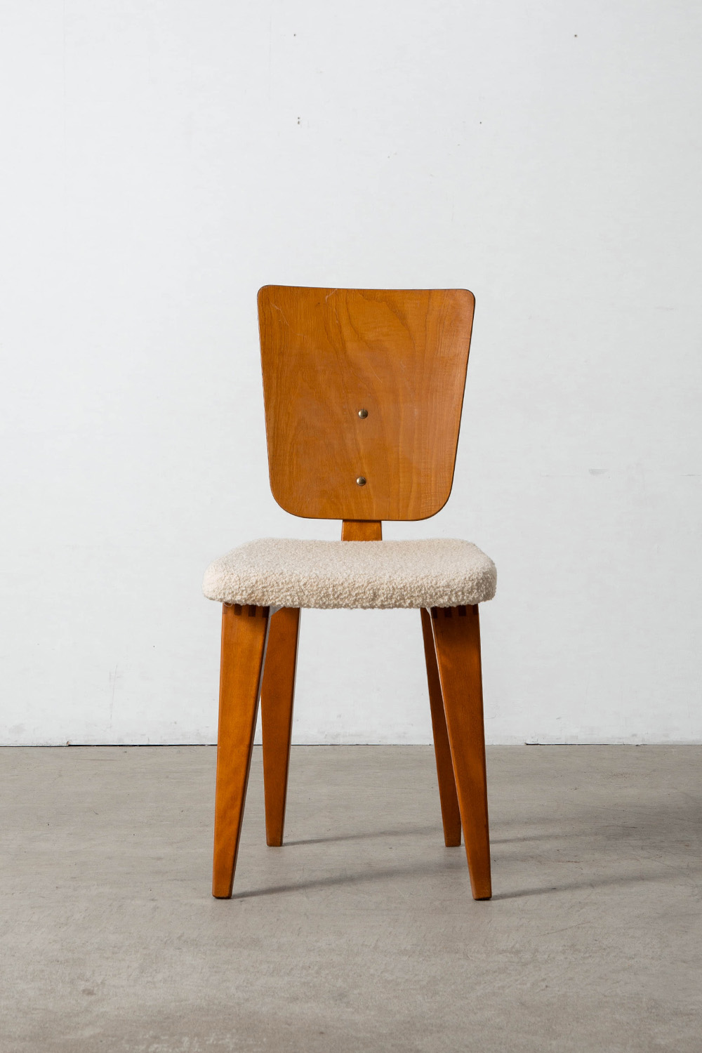 Dining Chair by André Sornay for Sornay Meubles in Wood and Fabric