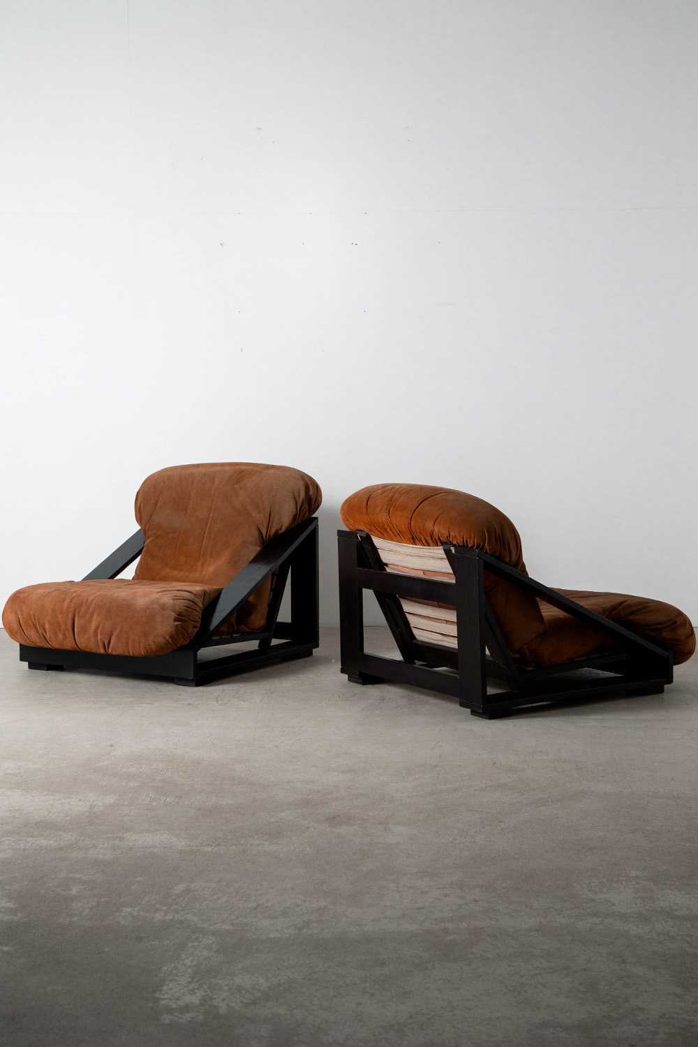 Lounge Chair by Renato Toso and Roberto Pamio for Stilwood in Suede and Wood