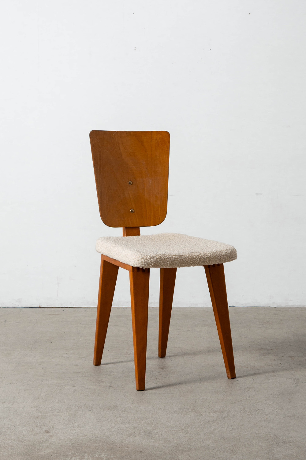 Dining Chair by André Sornay for Sornay Meubles in Wood and Fabric