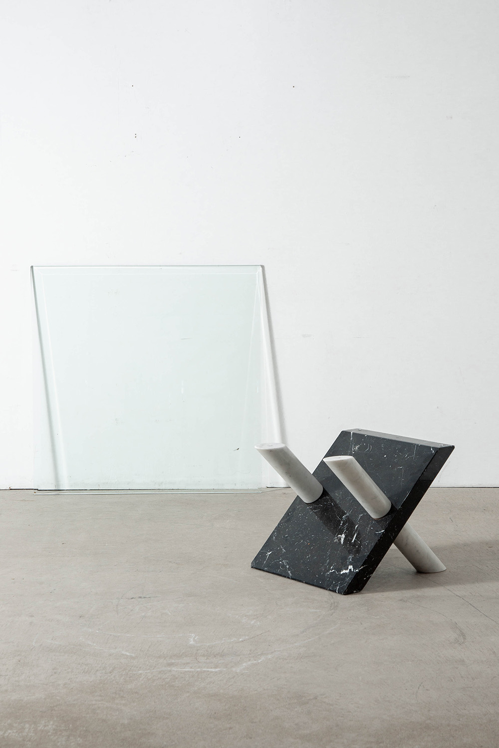 Coffee Table in Glass and Marble