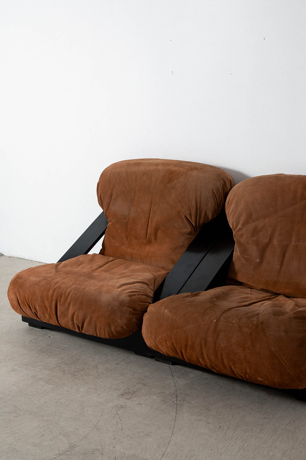 Lounge Chair by Renato Toso and Roberto Pamio for Stilwood in Suede and Wood