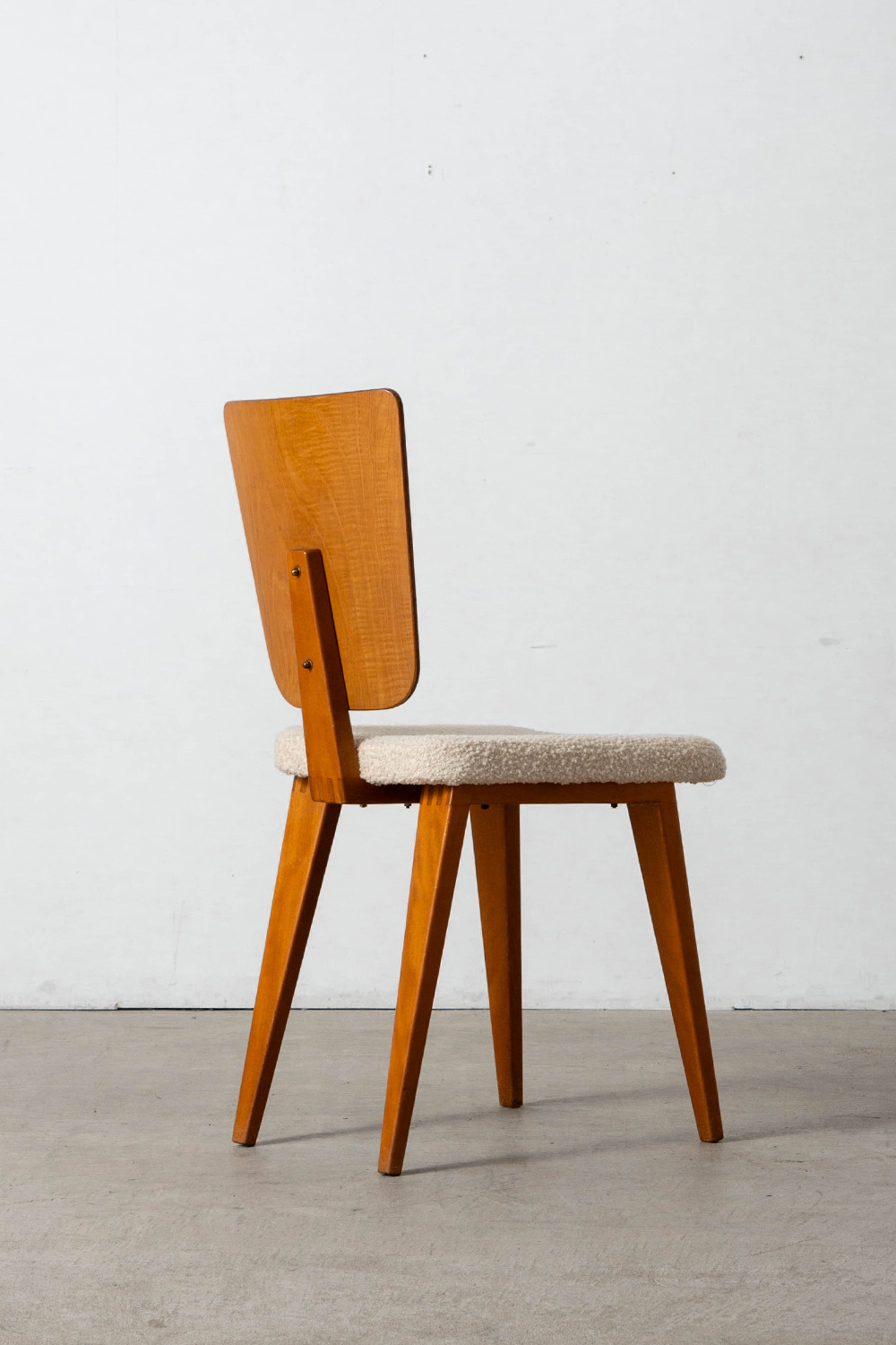 Dining Chair by André Sornay for Sornay Meubles in Wood and Fabric