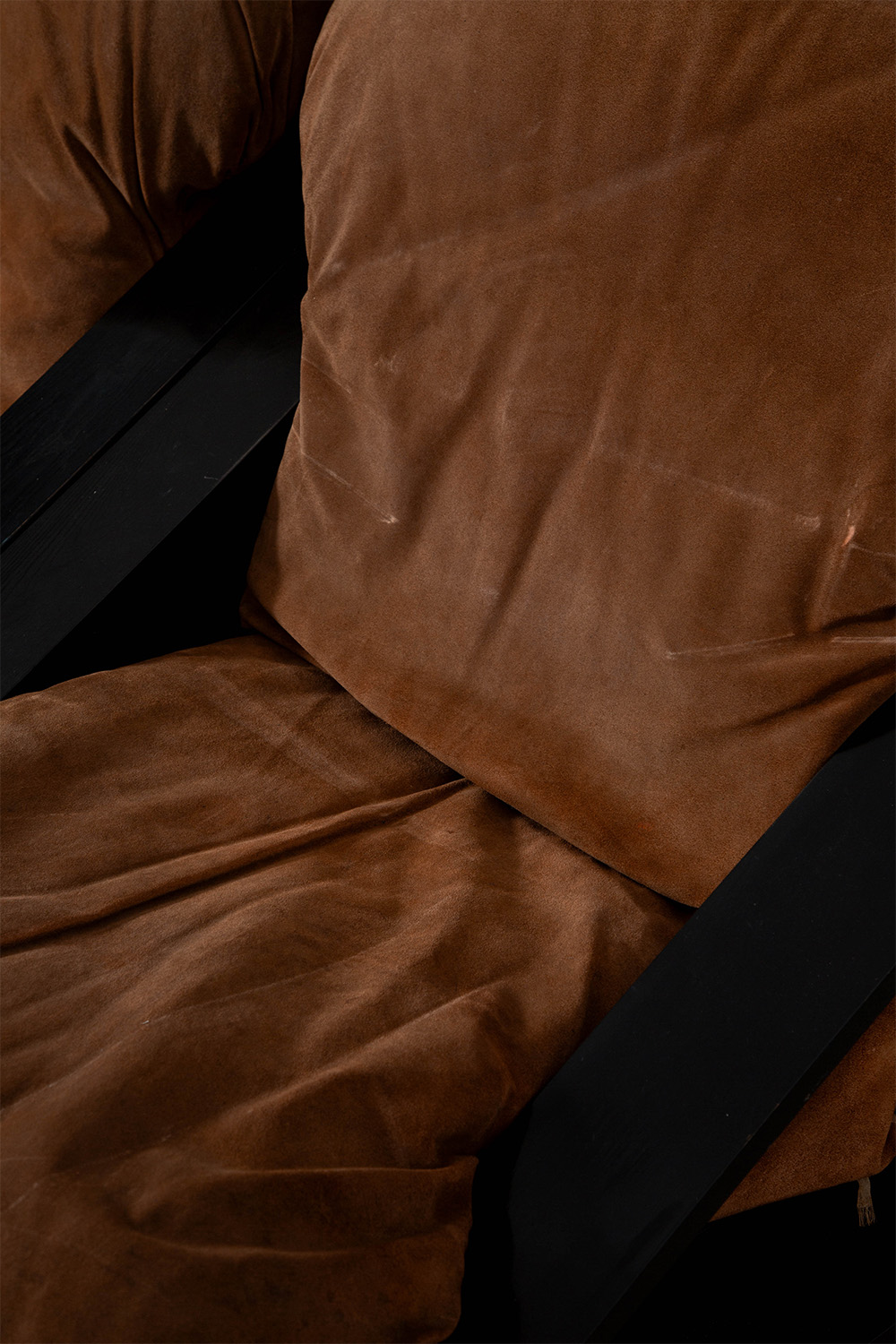 Lounge Chair by Renato Toso and Roberto Pamio for Stilwood in Suede and Wood