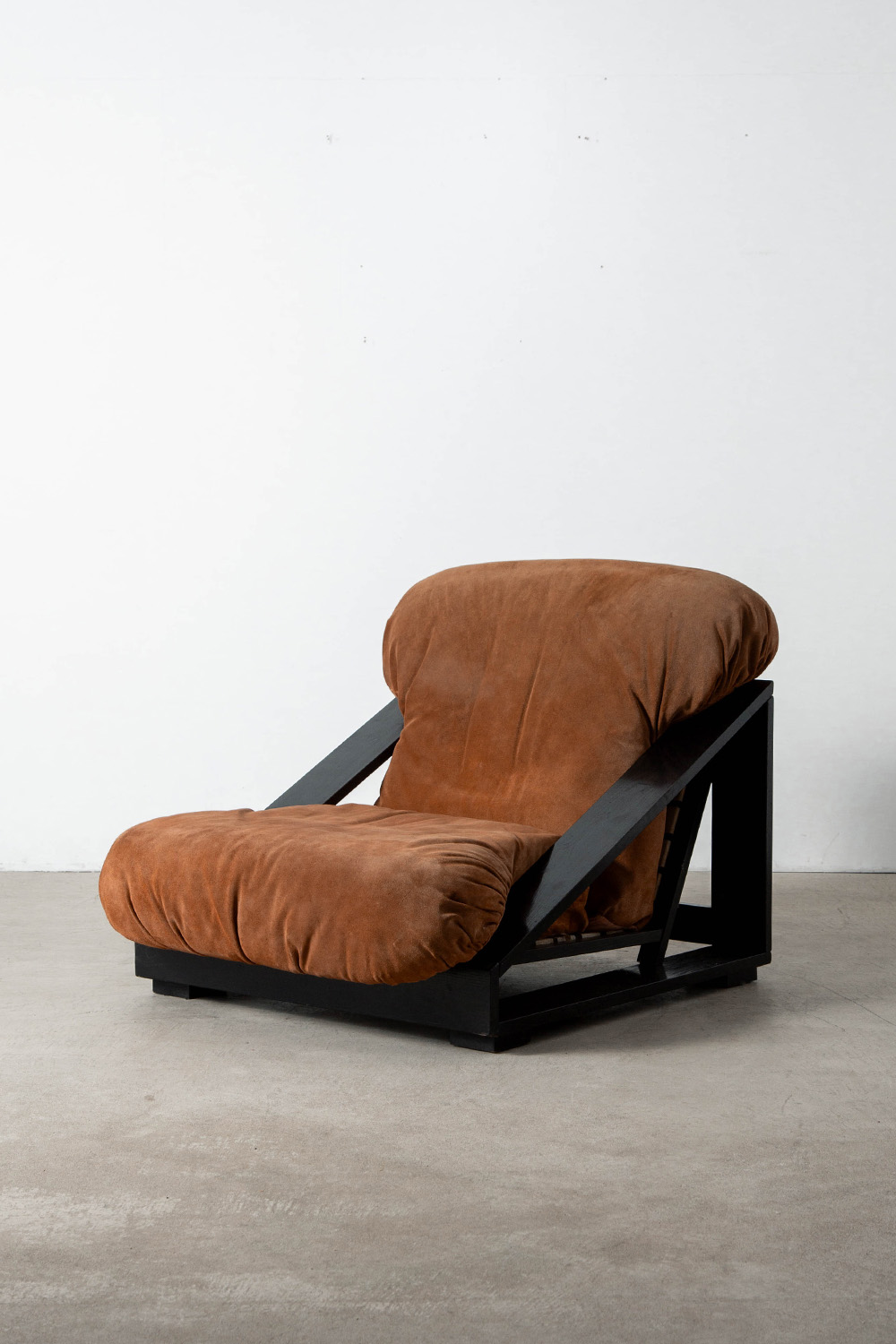 Lounge Chair by Renato Toso and Roberto Pamio for Stilwood in Suede and Wood