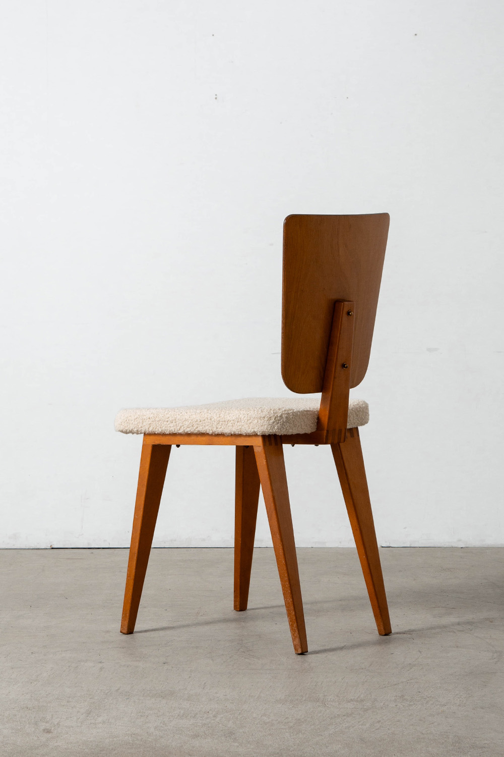 Dining Chair by André Sornay for Sornay Meubles in Wood and Fabric