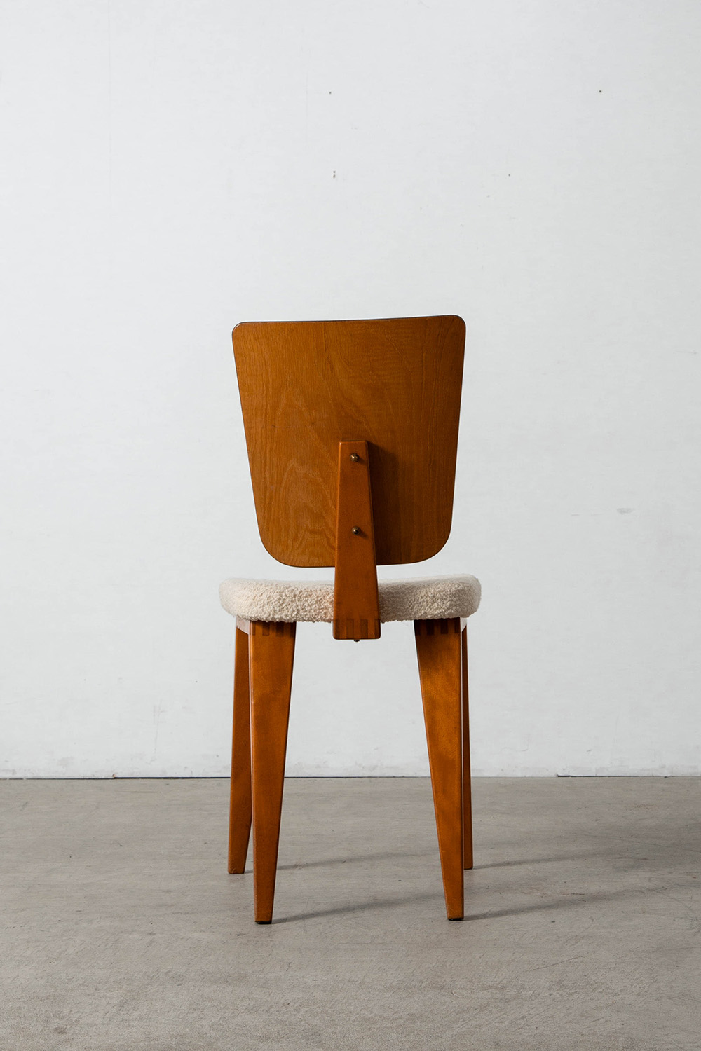 Dining Chair by André Sornay for Sornay Meubles in Wood and Fabric