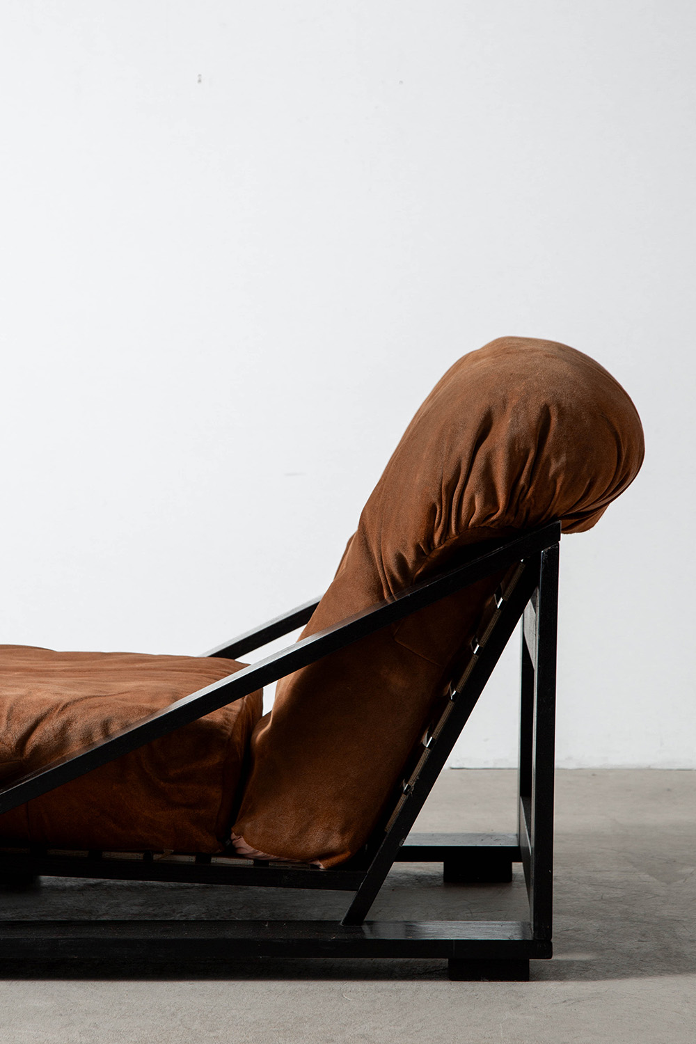 Lounge Chair by Renato Toso and Roberto Pamio for Stilwood in Suede and Wood
