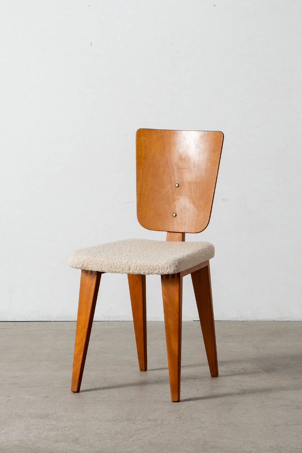 Dining Chair by André Sornay for Sornay Meubles in Wood and Fabric