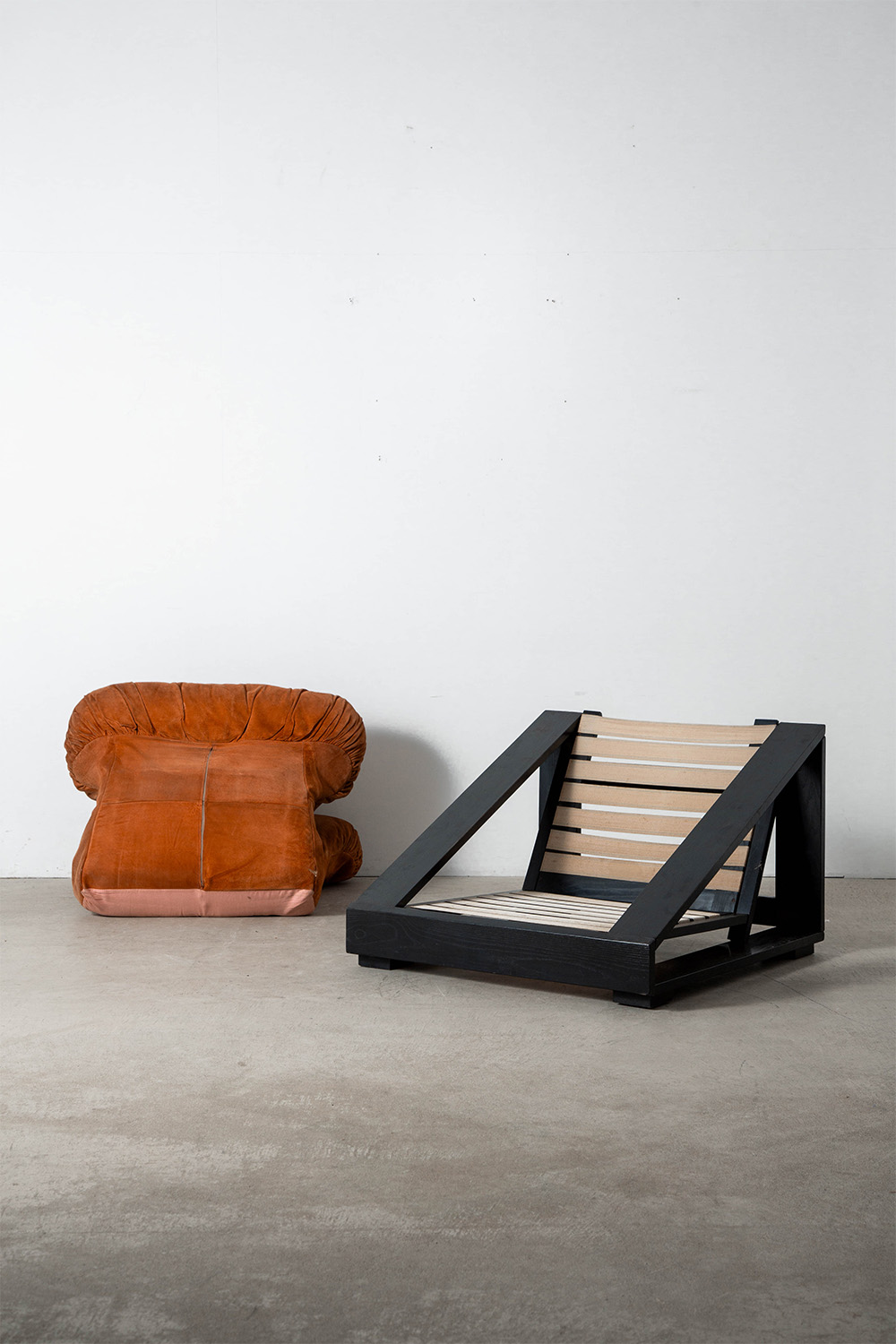 Lounge Chair by Renato Toso and Roberto Pamio for Stilwood in Suede and Wood