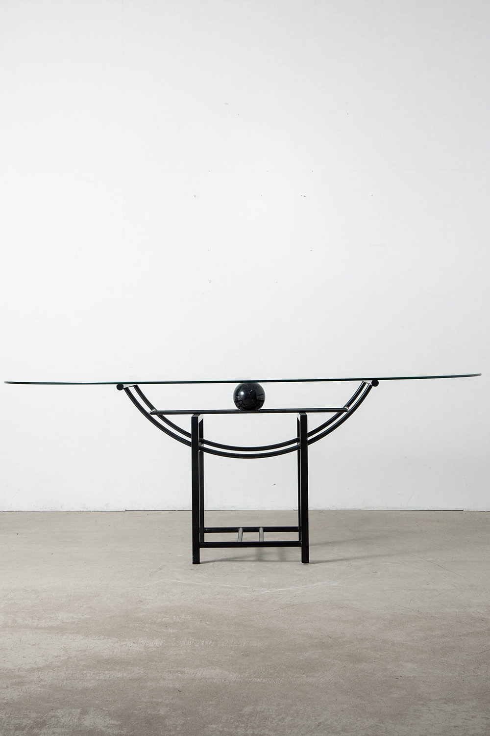 Dining Table in Glass , Marble and Steel
