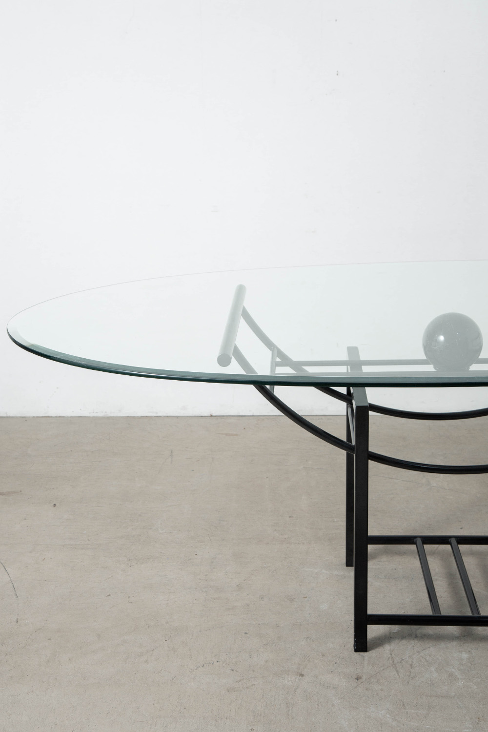 Dining Table in Glass , Marble and Steel