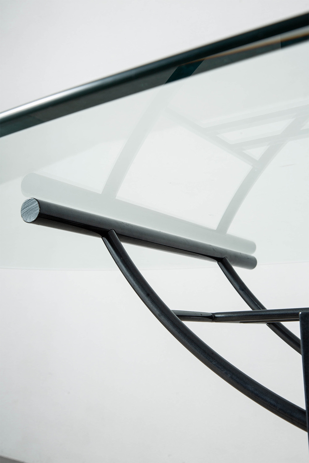 Dining Table in Glass , Marble and Steel