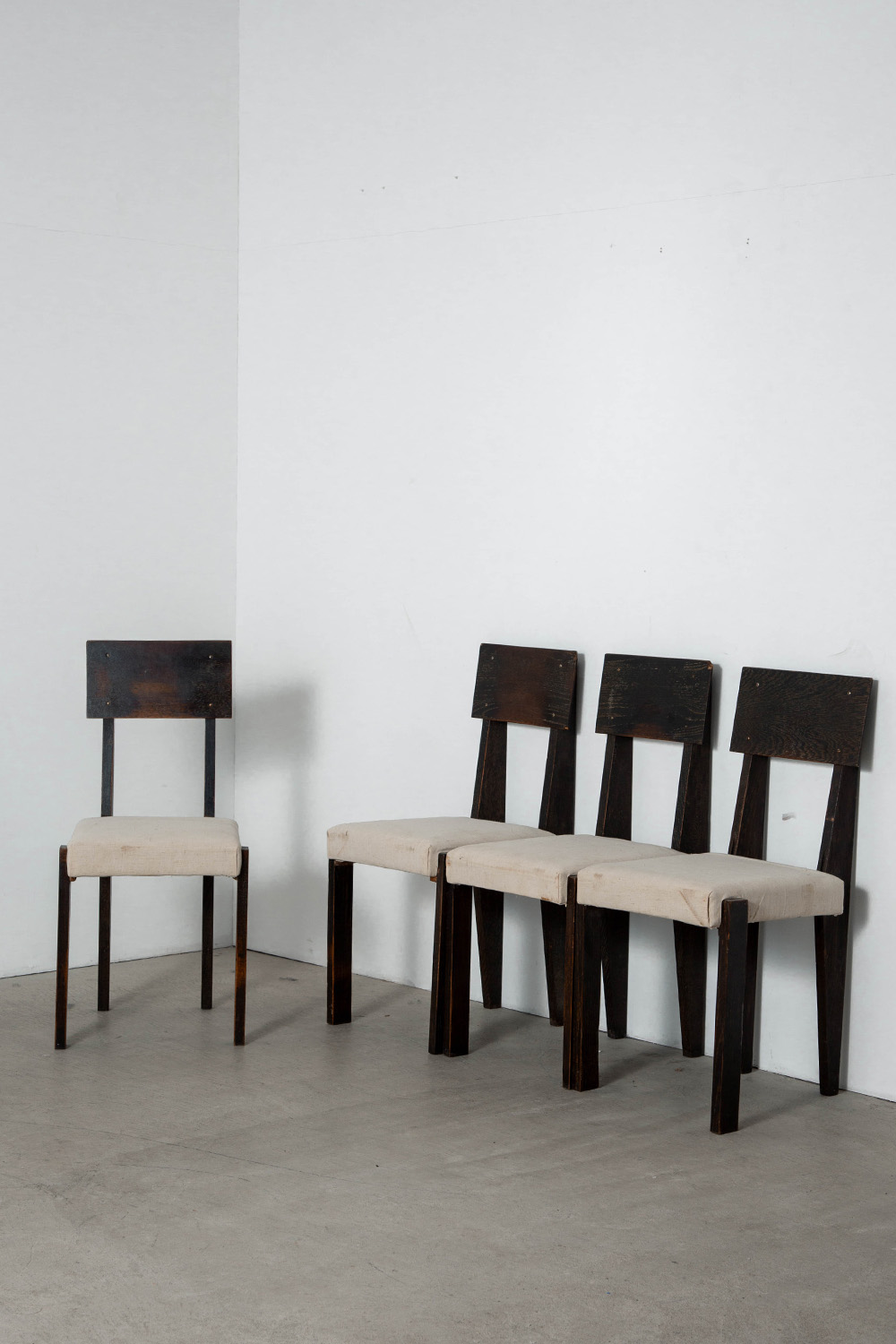 Dining Chair by André Sornay for Sornay Meubles in Wood and Fabric