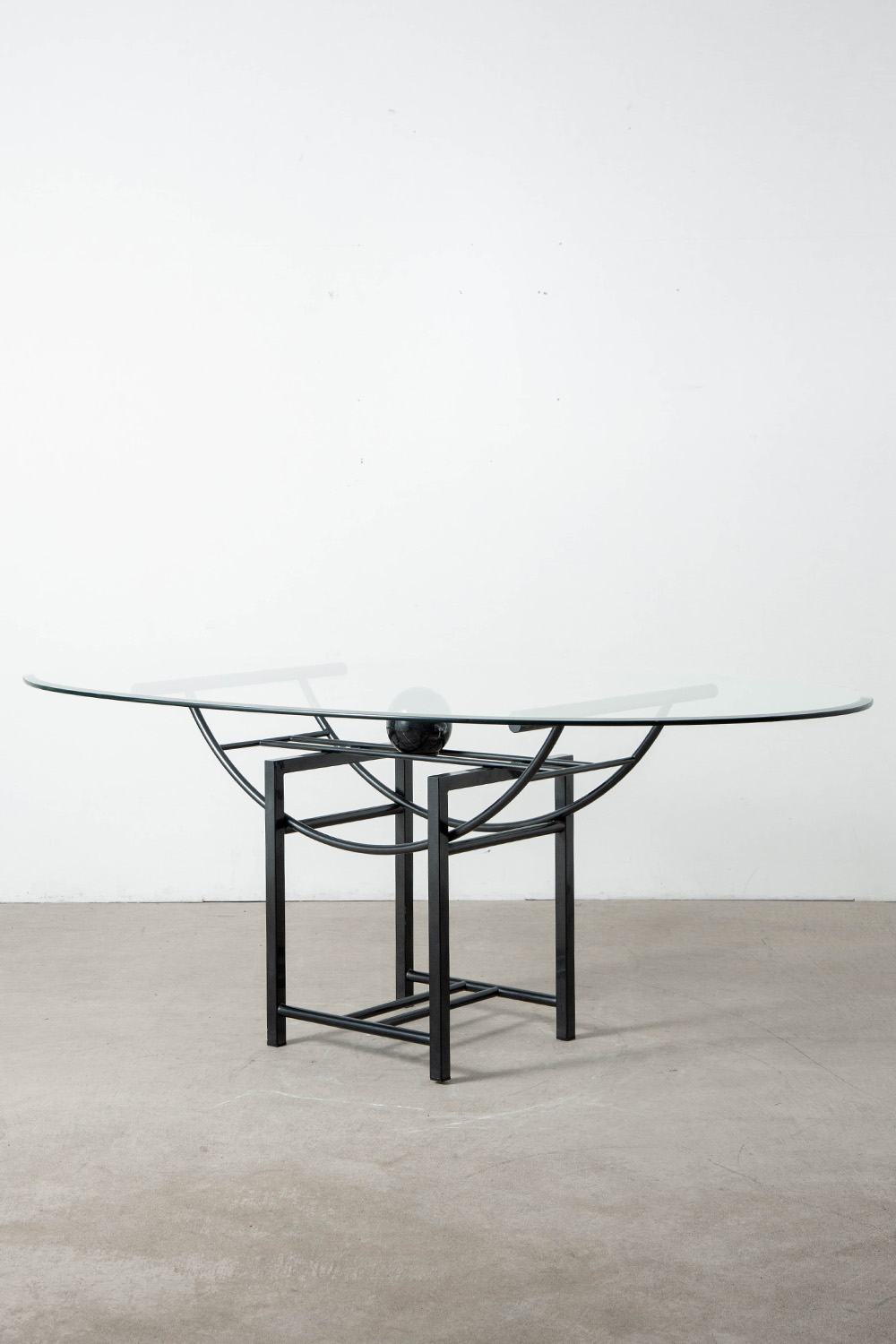 Dining Table in Glass , Marble and Steel