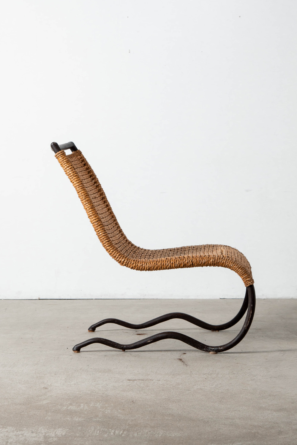 Lounge Chair in Seagrass and Iron