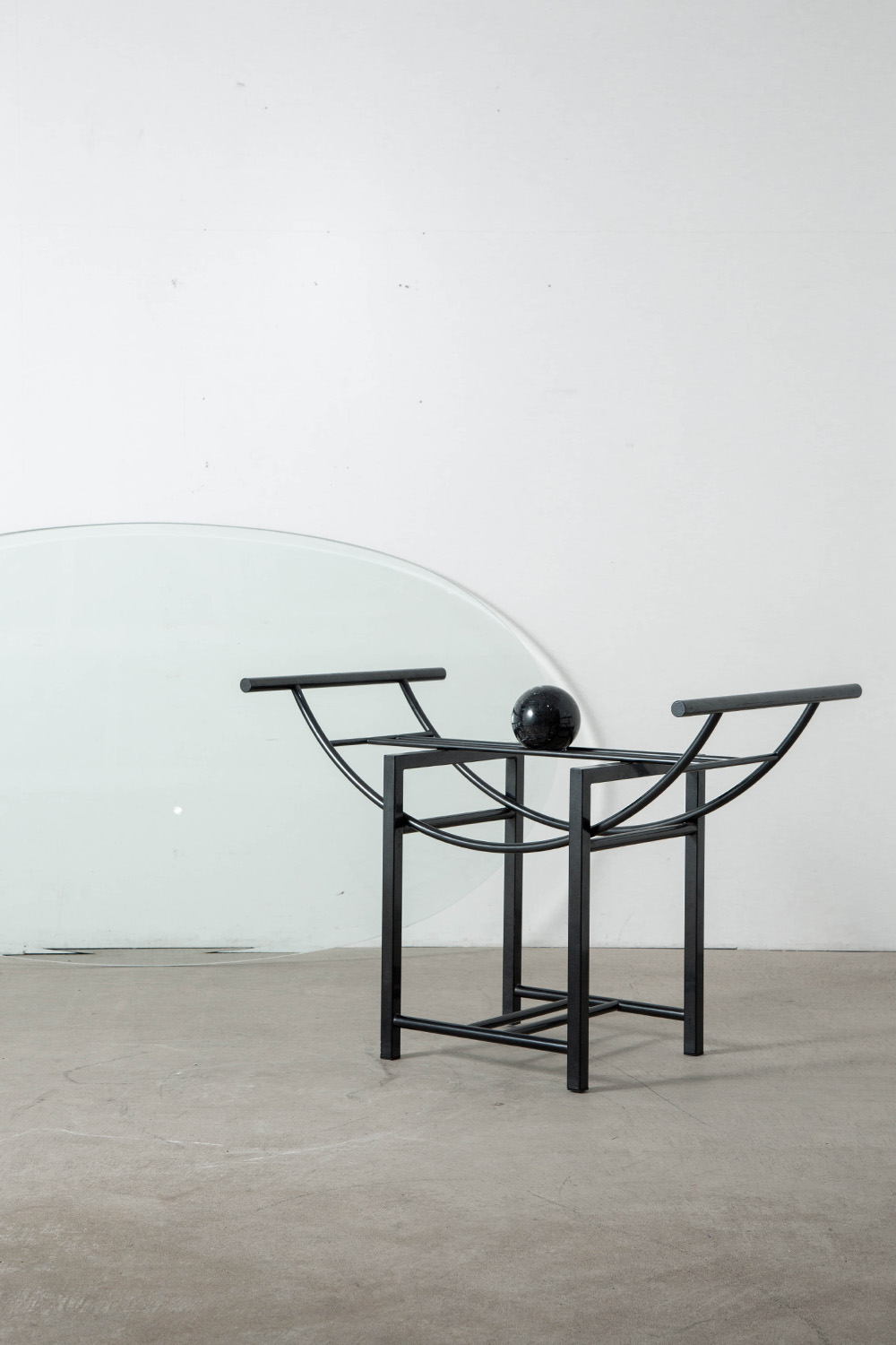 Dining Table in Glass , Marble and Steel