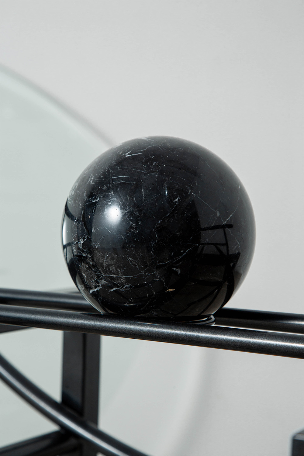 Dining Table in Glass , Marble and Steel