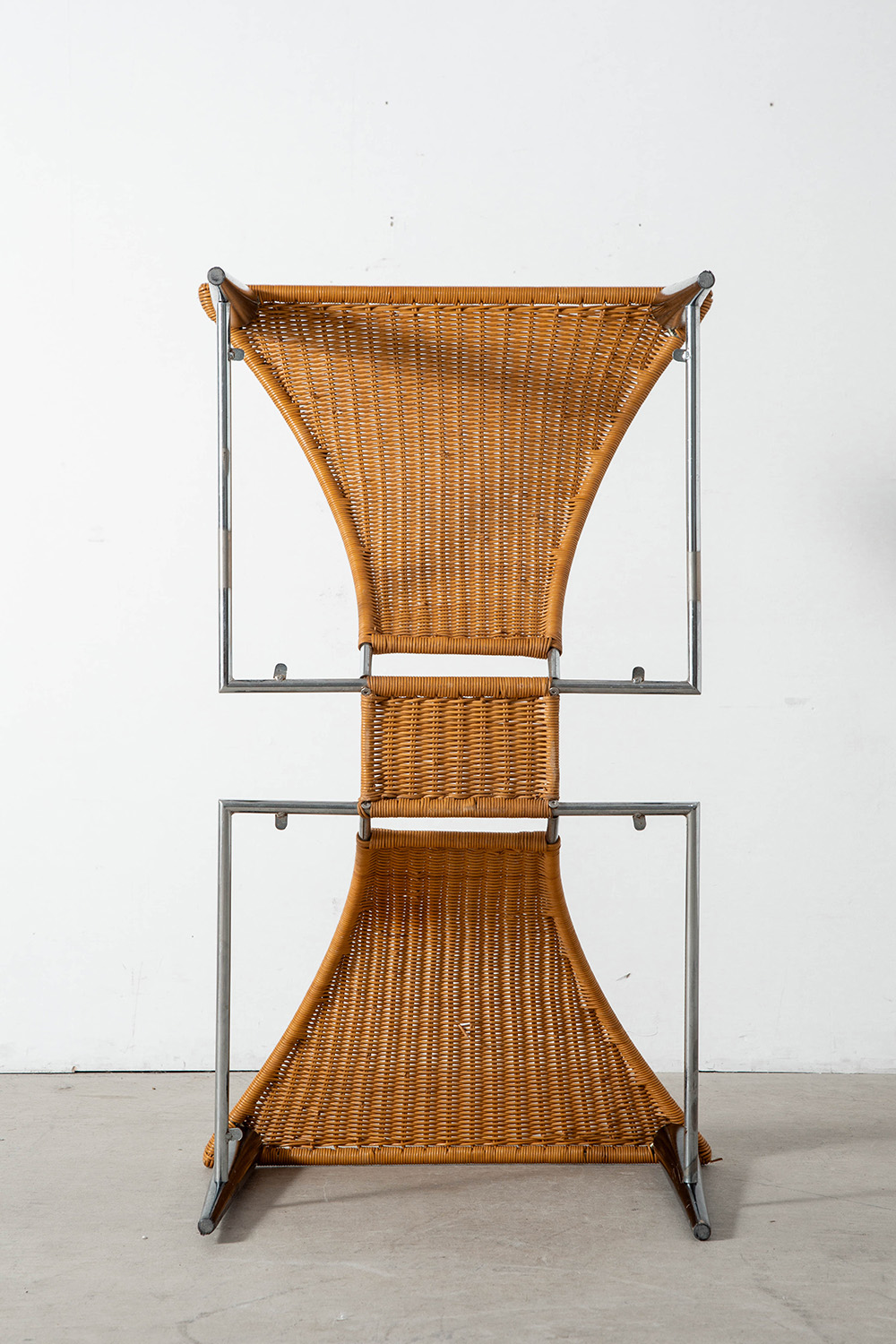 Coffee Table in Glass , Wicker , Wood and Metal