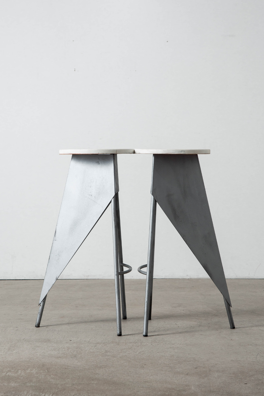 Counter Stool by Kristian Gavoille for Disform in Shilver and Metal