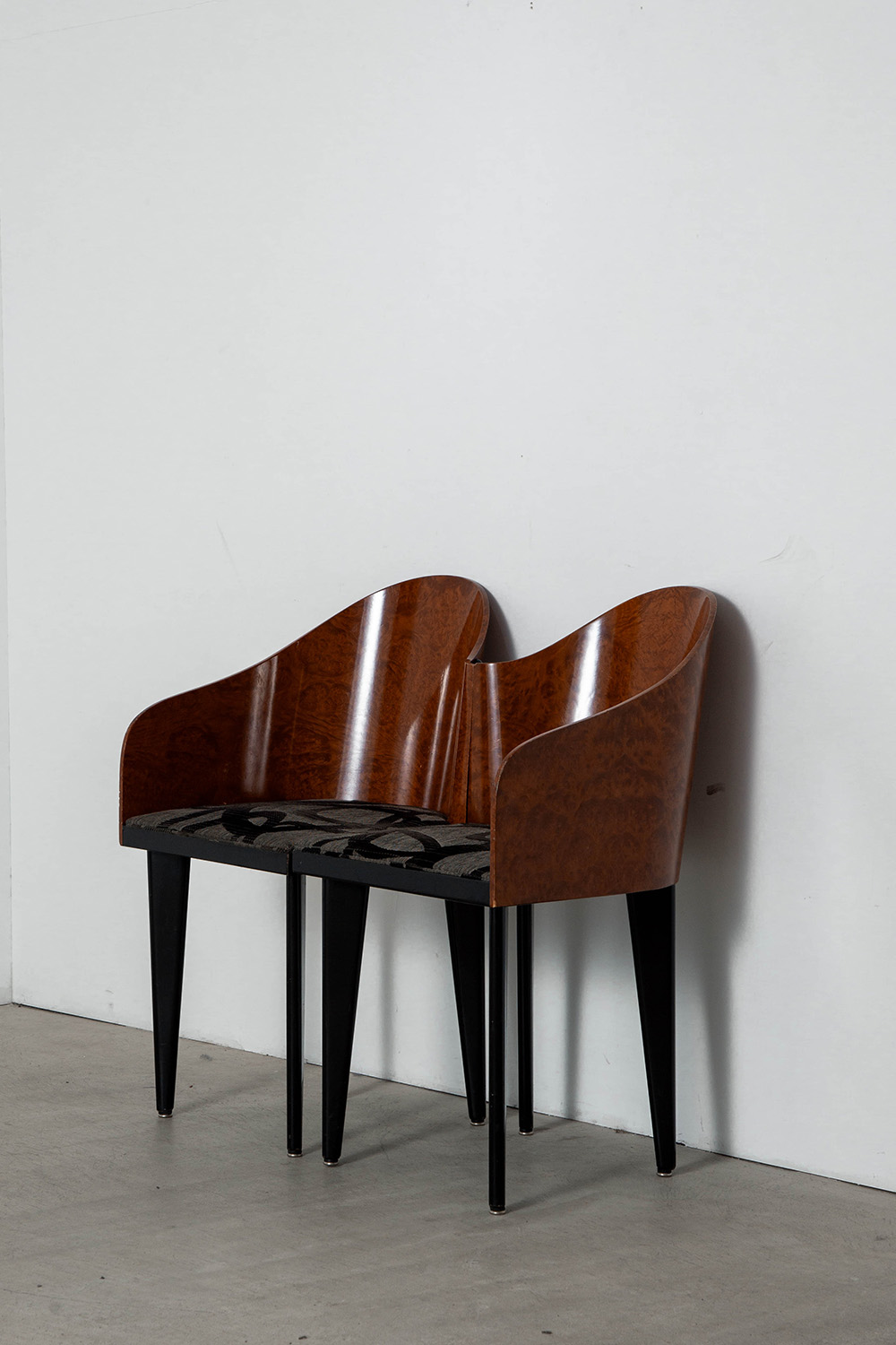 ‘Toscana’ Chair by Piero Sartogo for Saporiti in Wood and Fabric
