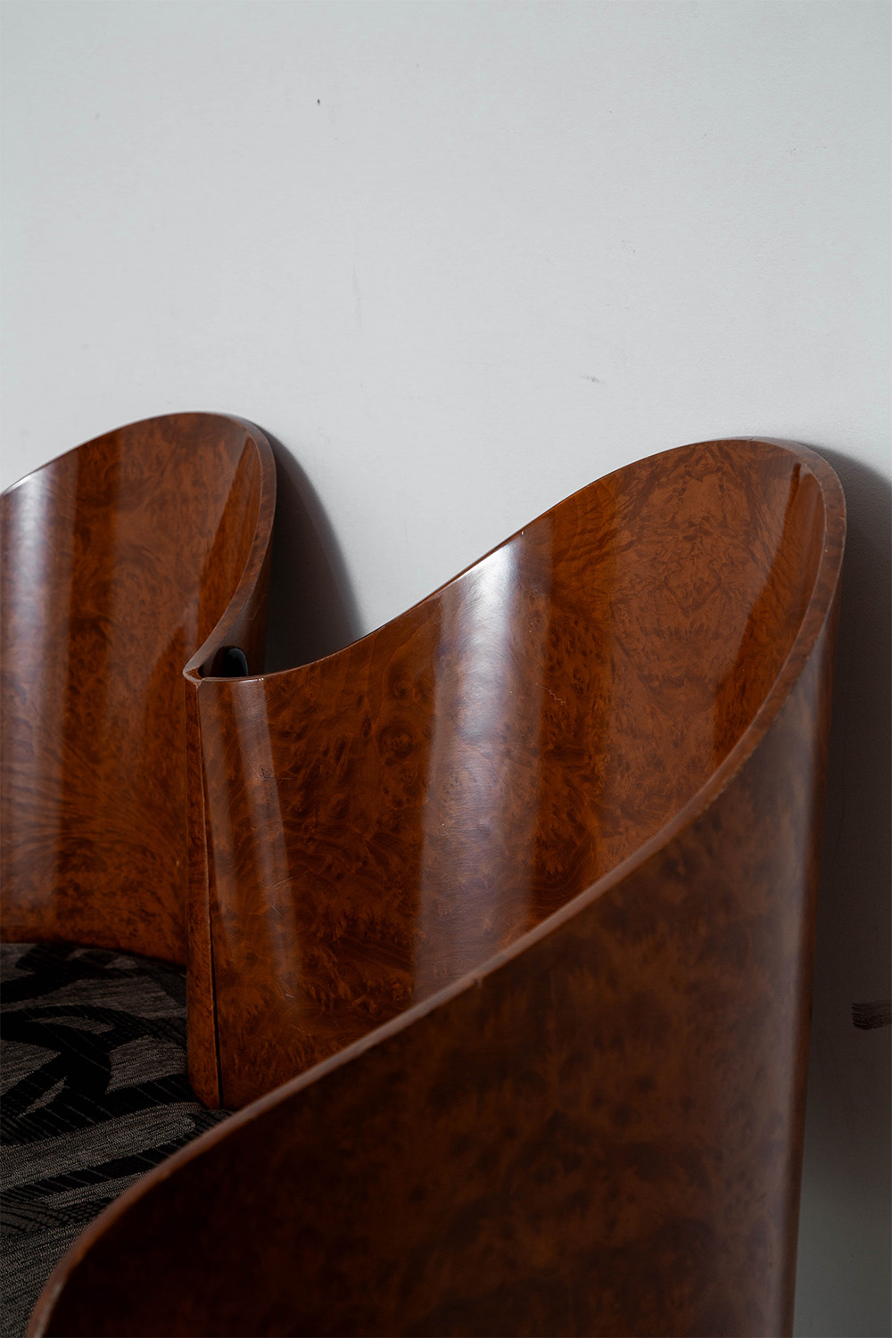 ‘Toscana’ Chair by Piero Sartogo for Saporiti in Wood and Fabric