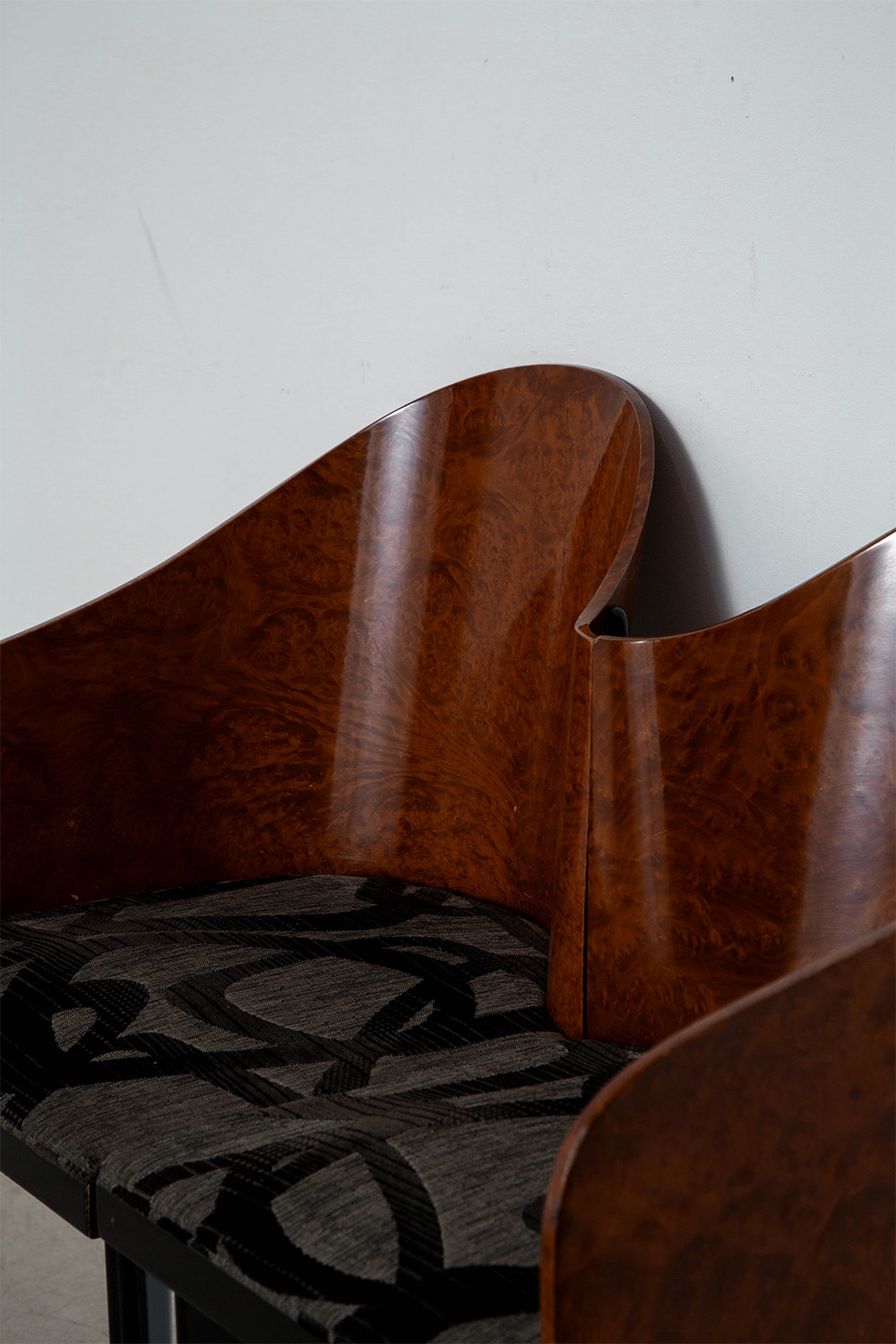 ‘Toscana’ Chair by Piero Sartogo for Saporiti in Wood and Fabric