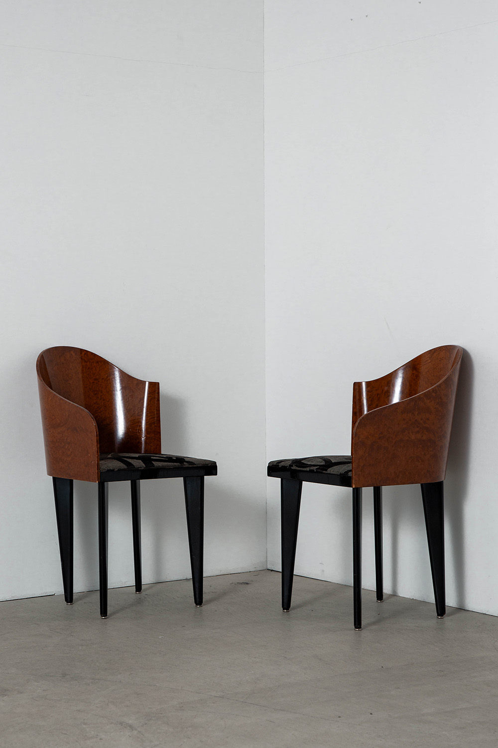 ‘Toscana’ Chair by Piero Sartogo for Saporiti in Wood and Fabric