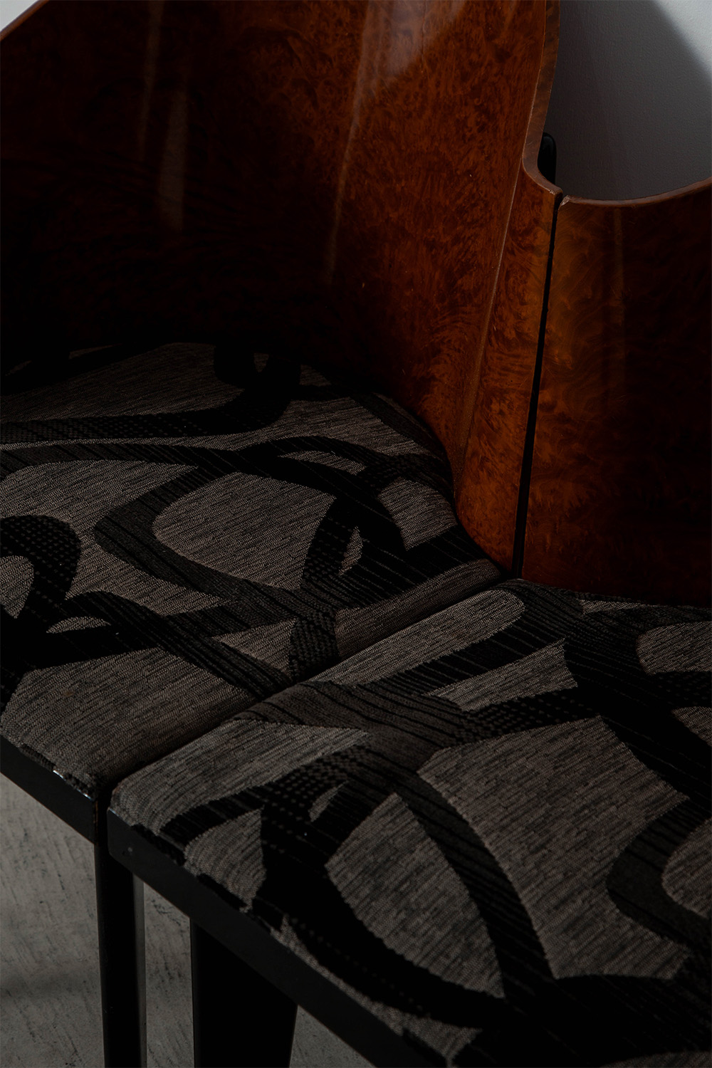 ‘Toscana’ Chair by Piero Sartogo for Saporiti in Wood and Fabric